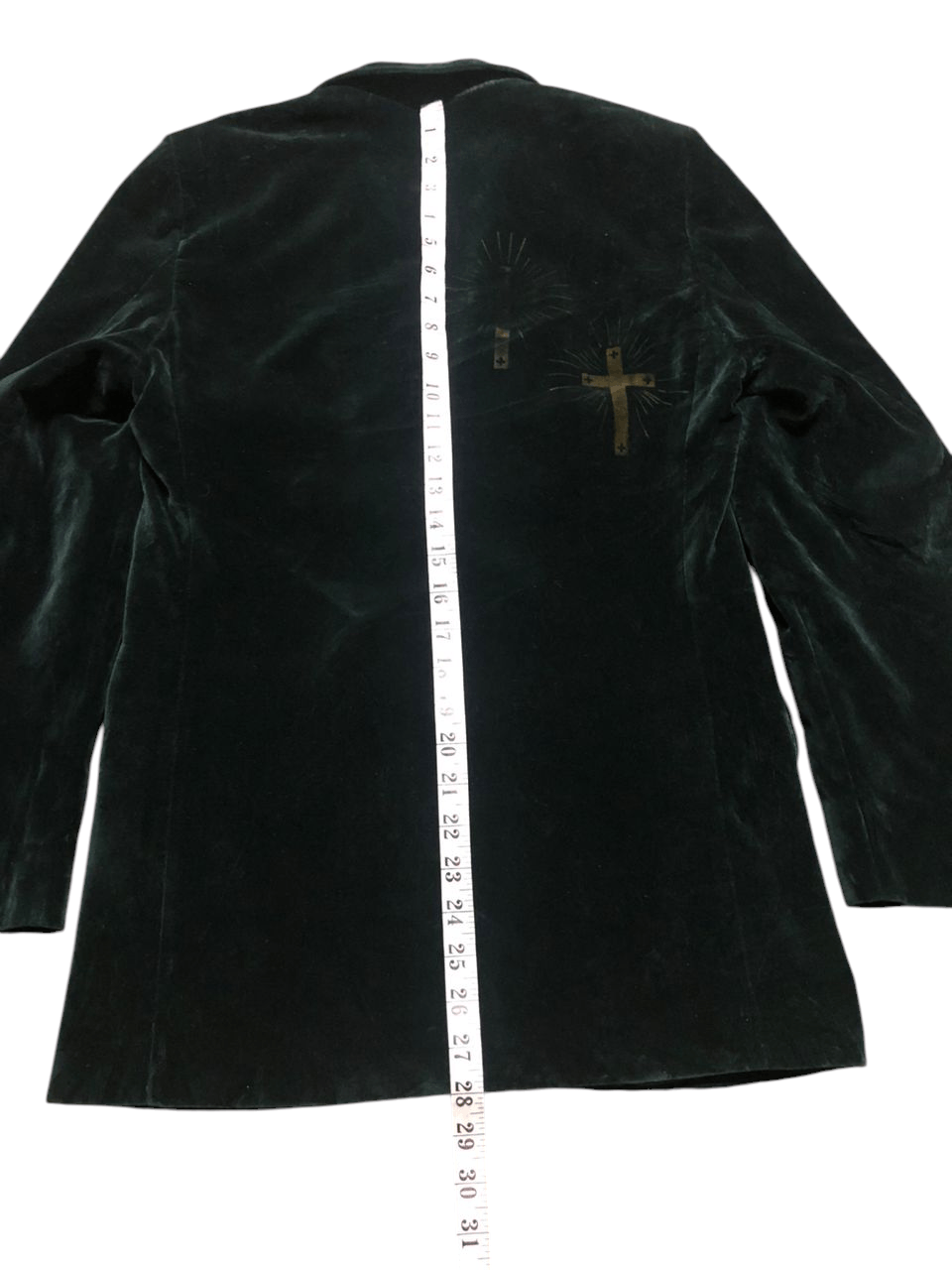N.Hoolywood N.HoolyWood Green Velvet Blazer Design Cross Printed Size US S / EU 44-46 / 1 - 15 Thumbnail