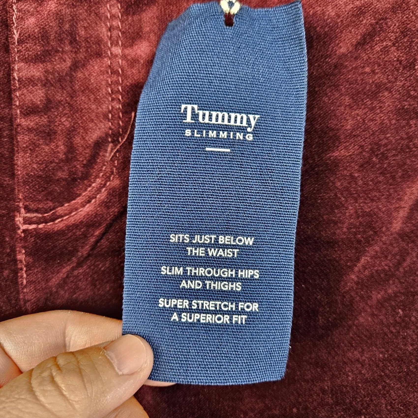 Charter Club Charter Club Straight Leg Velvet Pants Sz 2P NEW Red Slimming Casual Shirt/Chino style with Button accents Womens Size 26" / US 2 / IT 38 - 3 Thumbnail
