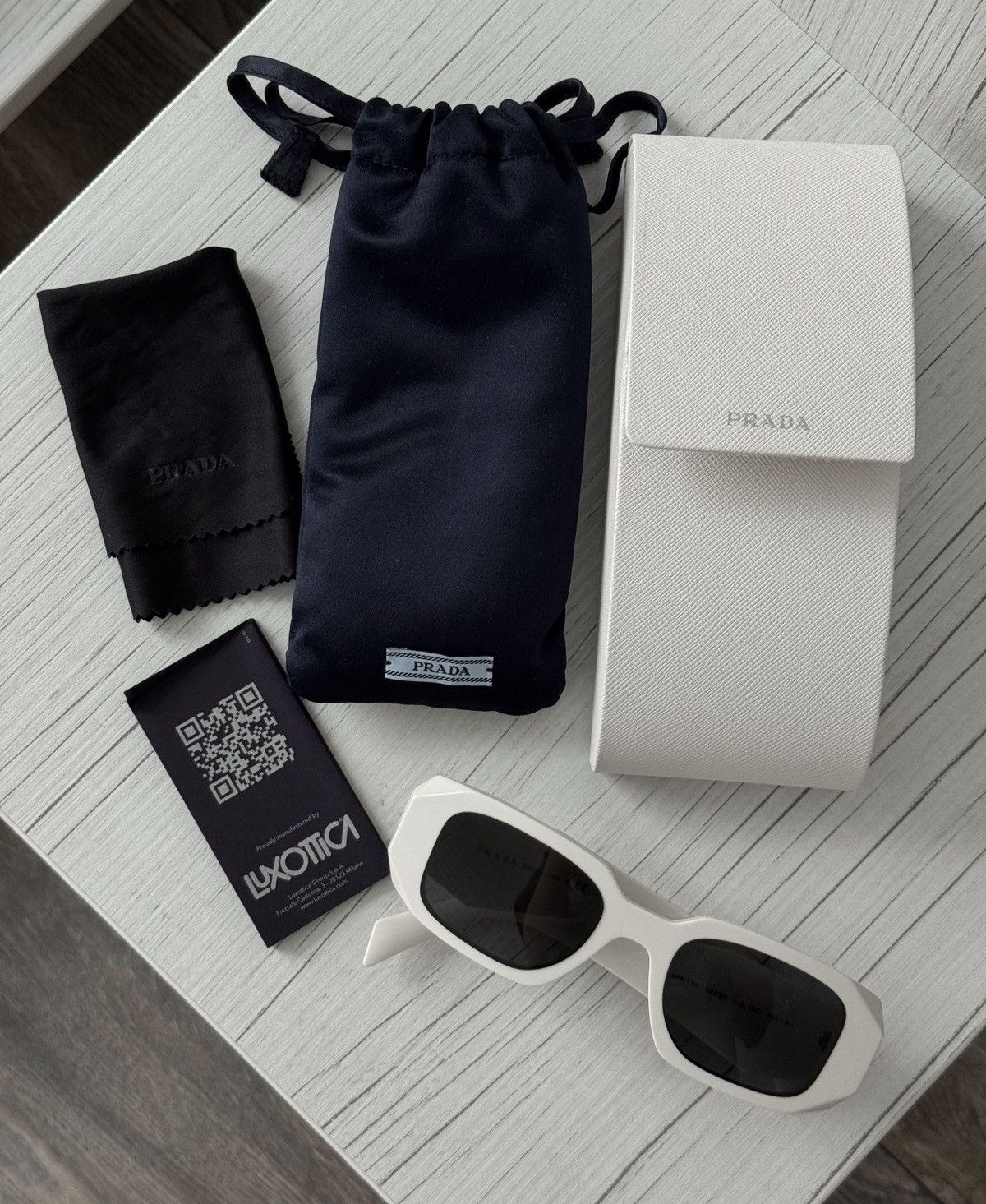 Prada PRADA by Raf Simons White Symbole Logo Sunglasses SPR17W Size ONE SIZE - 3 Thumbnail