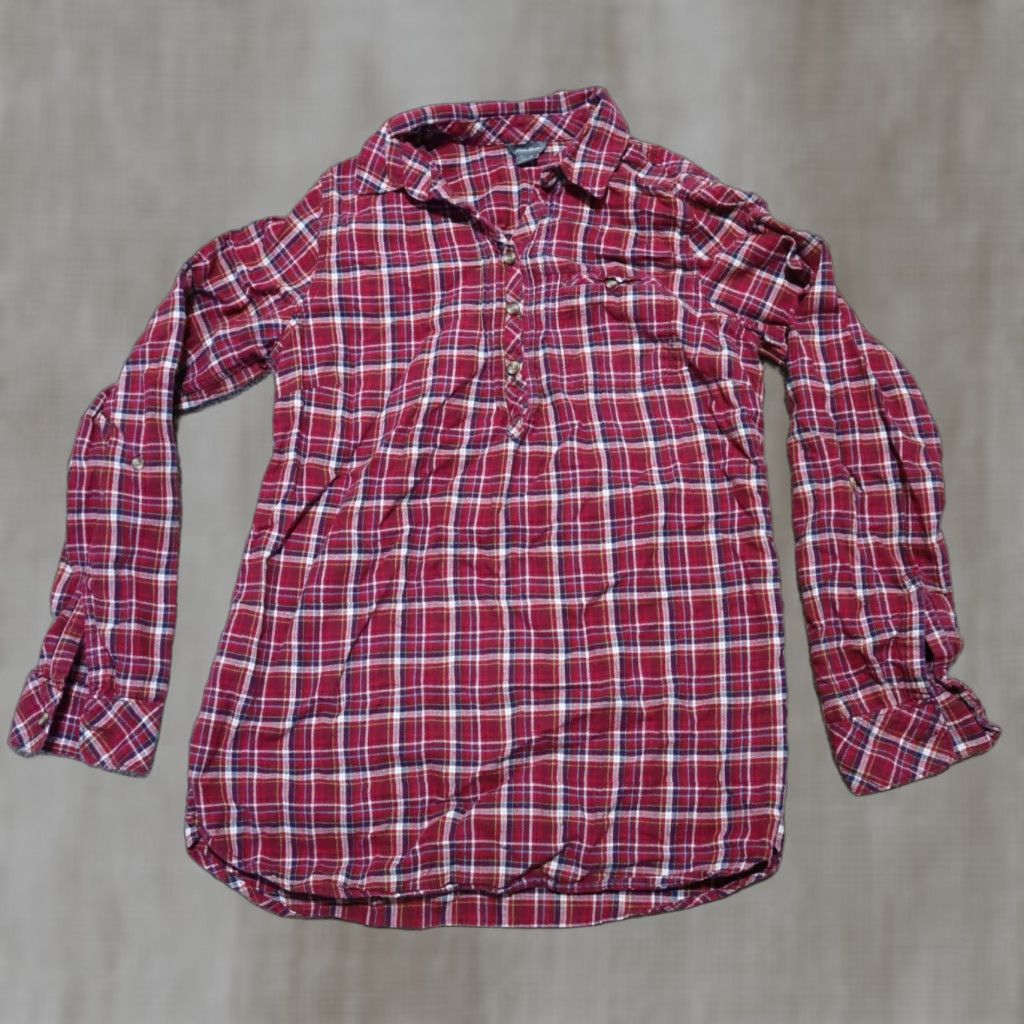 Eddie Bauer VINTAGE Eddie Bauer Shirt Red Plaid Long Sleeve Button-Down Women S Small Black Plaid 90s Mens Girls? Size S / US 4 / IT 40 - 1 Thumbnail