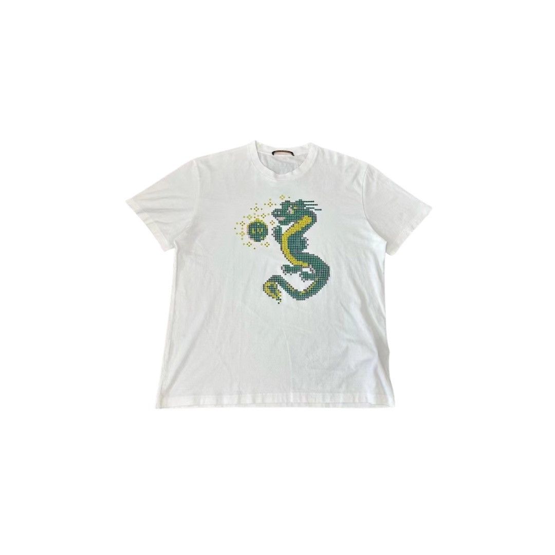 image of Louis Vuitton Pharrell Dragon T-Shirt in Green, Men's (Size XL)