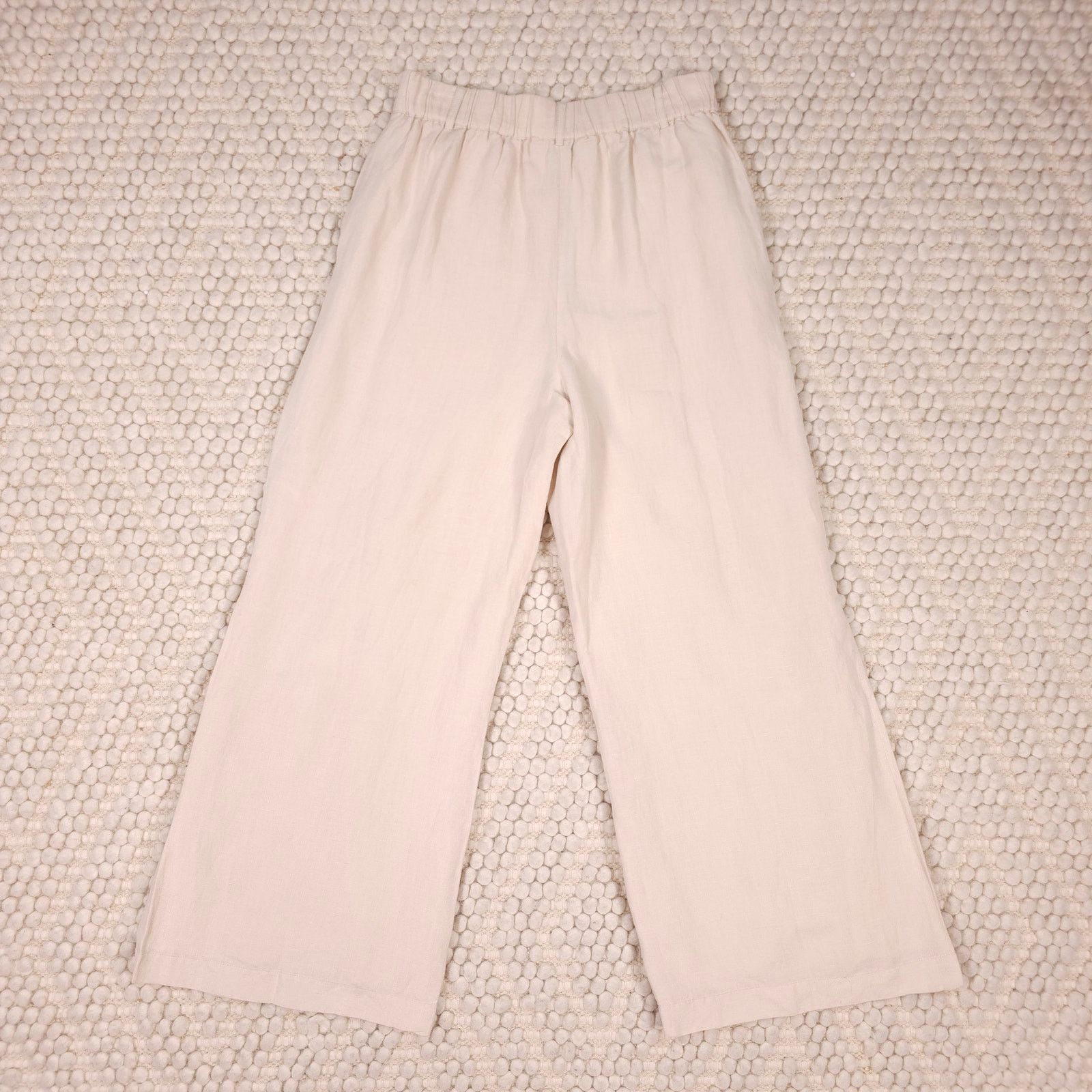 Boston Proper Boston Proper Linen Wide Leg Pants Natural Sz 10 Size 32" / US 10 / IT 46 - 6 Thumbnail