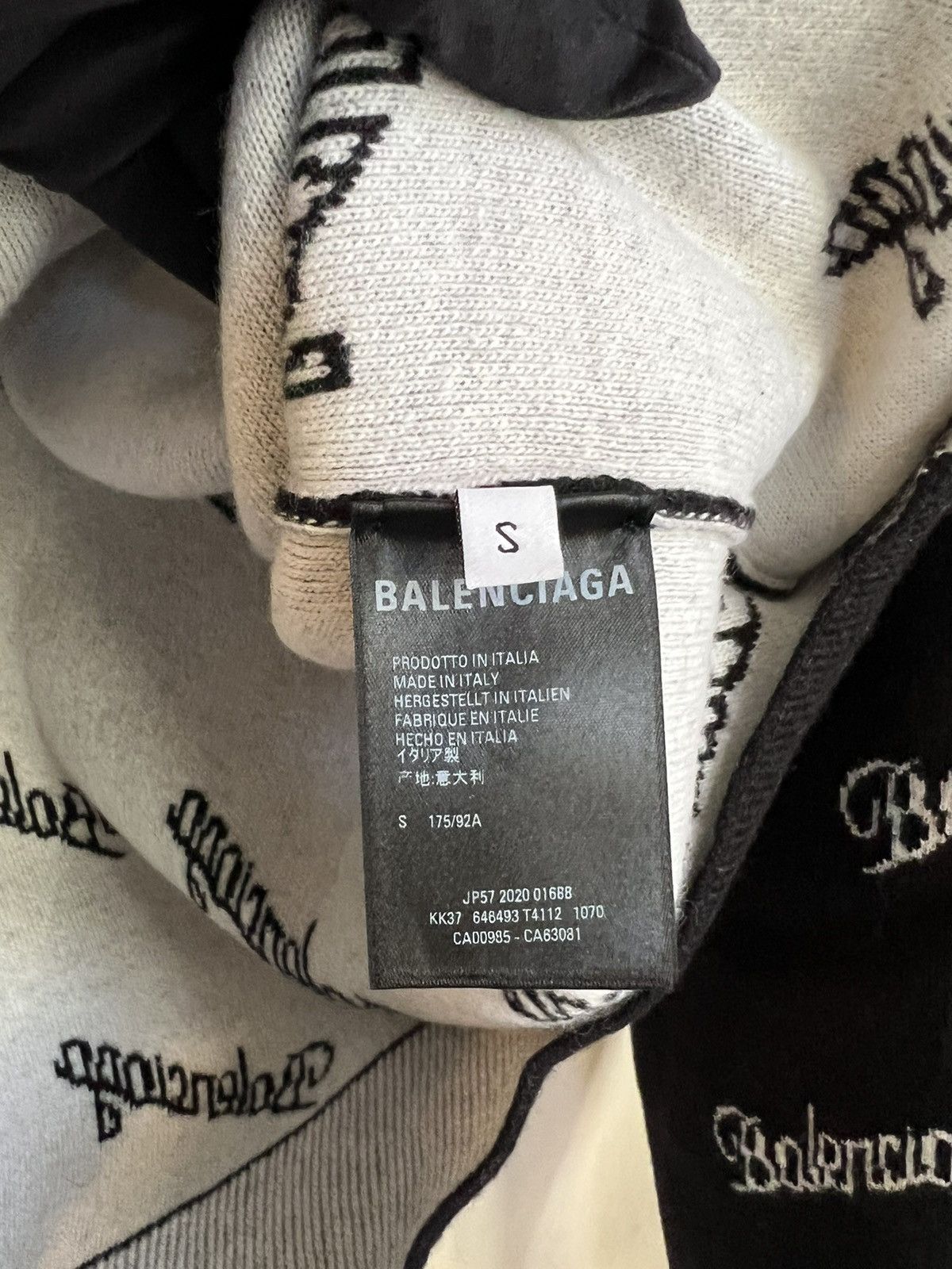Balenciaga BALENCIAGA All-Over Script Wool Pullover Sweater size Small Size US S / EU 44-46 / 1 - 6 Thumbnail