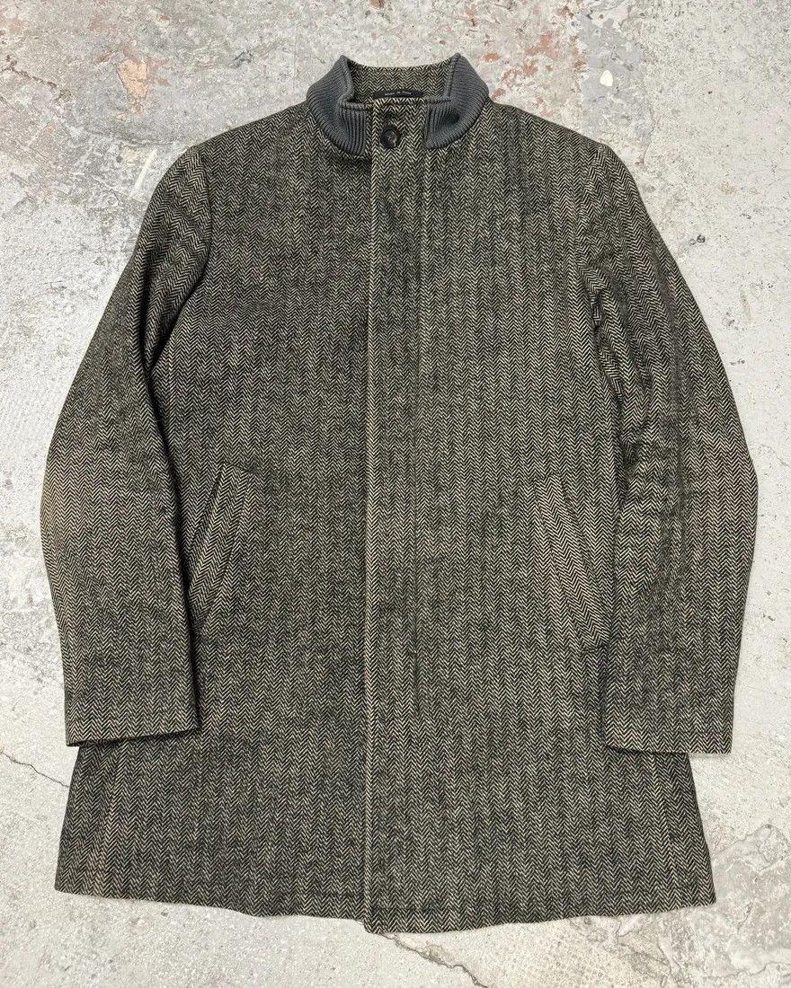 Emporio Armani × Vintage AW2009 Emporio Armani Raw Wool Grey Long Coat Size US M / EU 48-50 / 2 - 1 Thumbnail