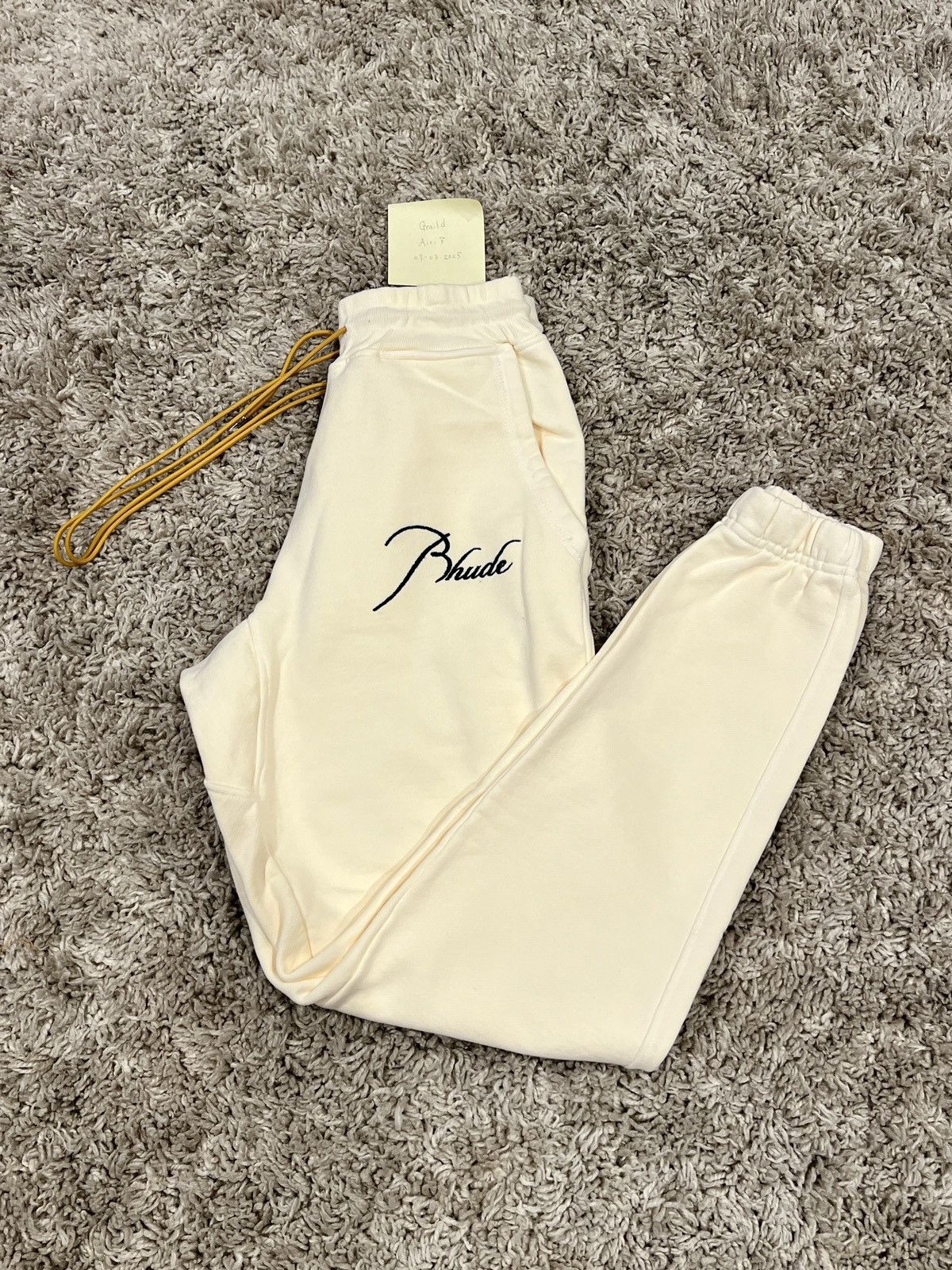 Rhude RHUDE Logo Lounge Pants White Size S Size US 29 - 9 Thumbnail