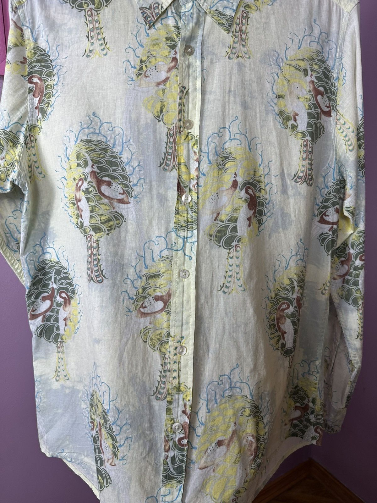 Roberto Cavalli Roberto Cavalli Batik Tree Art Vintage 00S Button Up Size US L / EU 52-54 / 3 - 9 Thumbnail