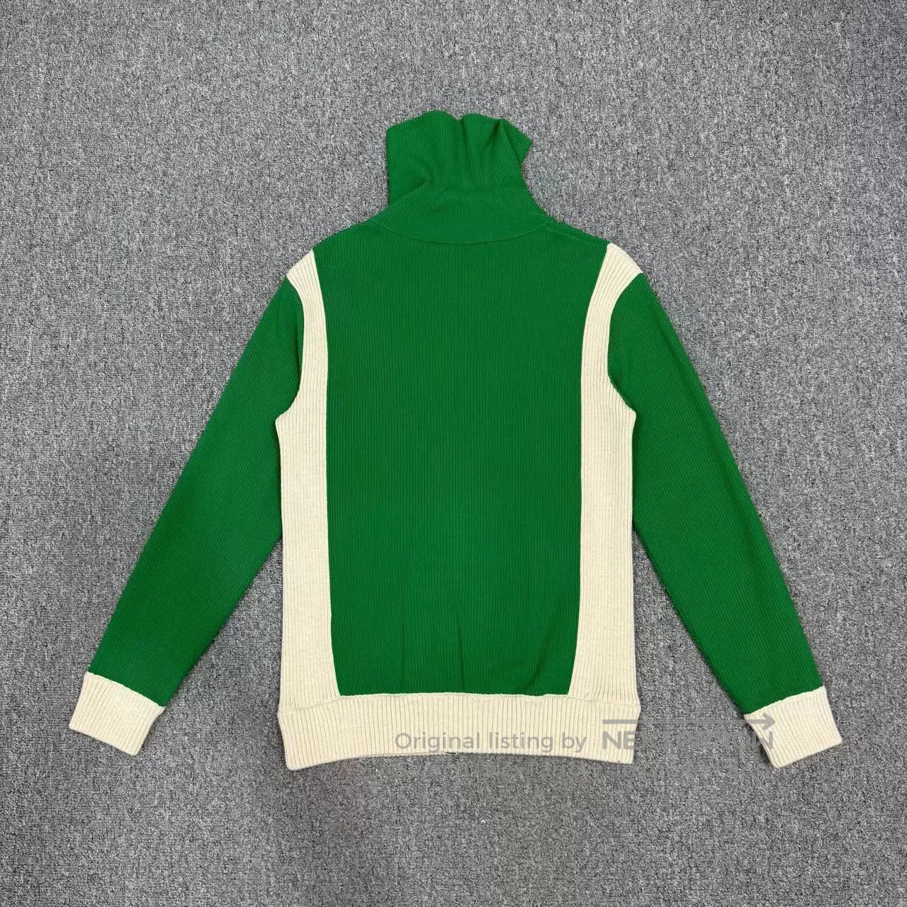 Valentino Valentino White Green Knit Zip Jacket. Size US M / EU 48-50 / 2 - 2 Thumbnail