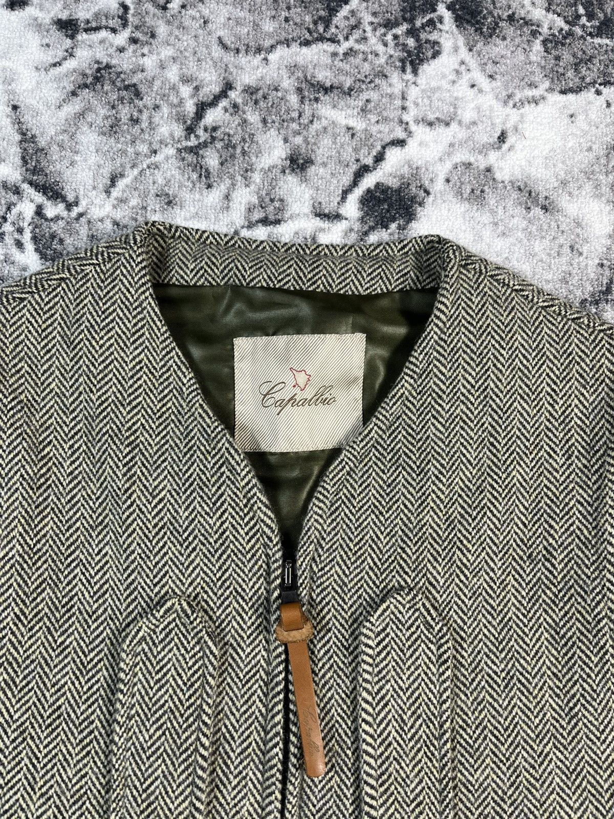 Vintage Capalbio Tweed Vest Herringbone Wool Italy Utility Size US M / EU 48-50 / 2 - 4 Thumbnail