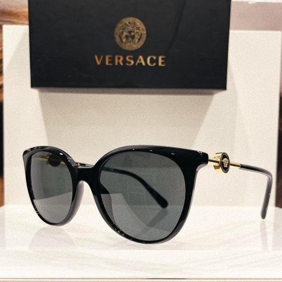 image of NWT Versace Ve4404F - Gb187 Black Sunglasses, Women's
