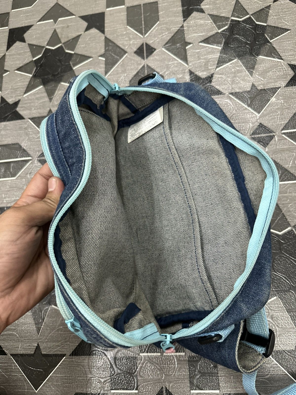 Japanese Brand 2000s Angel Blue Japan Denim Waist Bag Size ONE SIZE - 15 Thumbnail