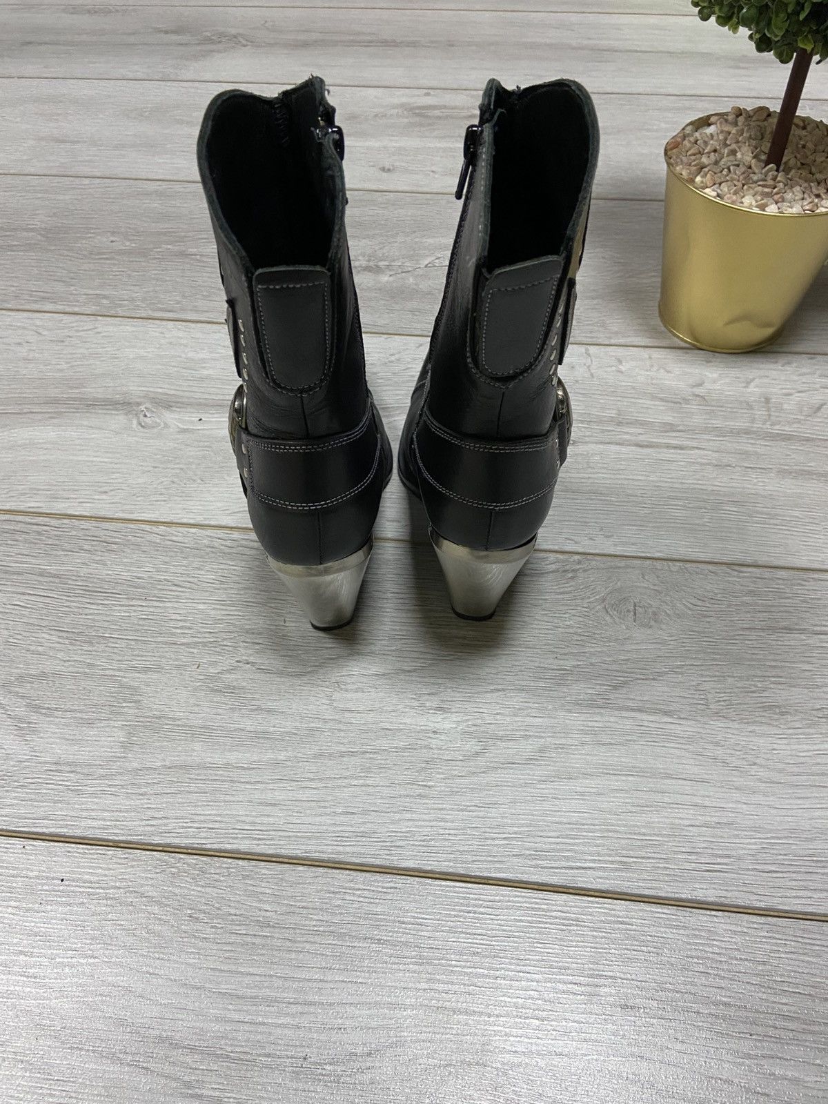 New Rock New Rock skull 💀🔥 flame vintage eco leather avantgarde boots Size US 7 / IT 37 - 4 Thumbnail