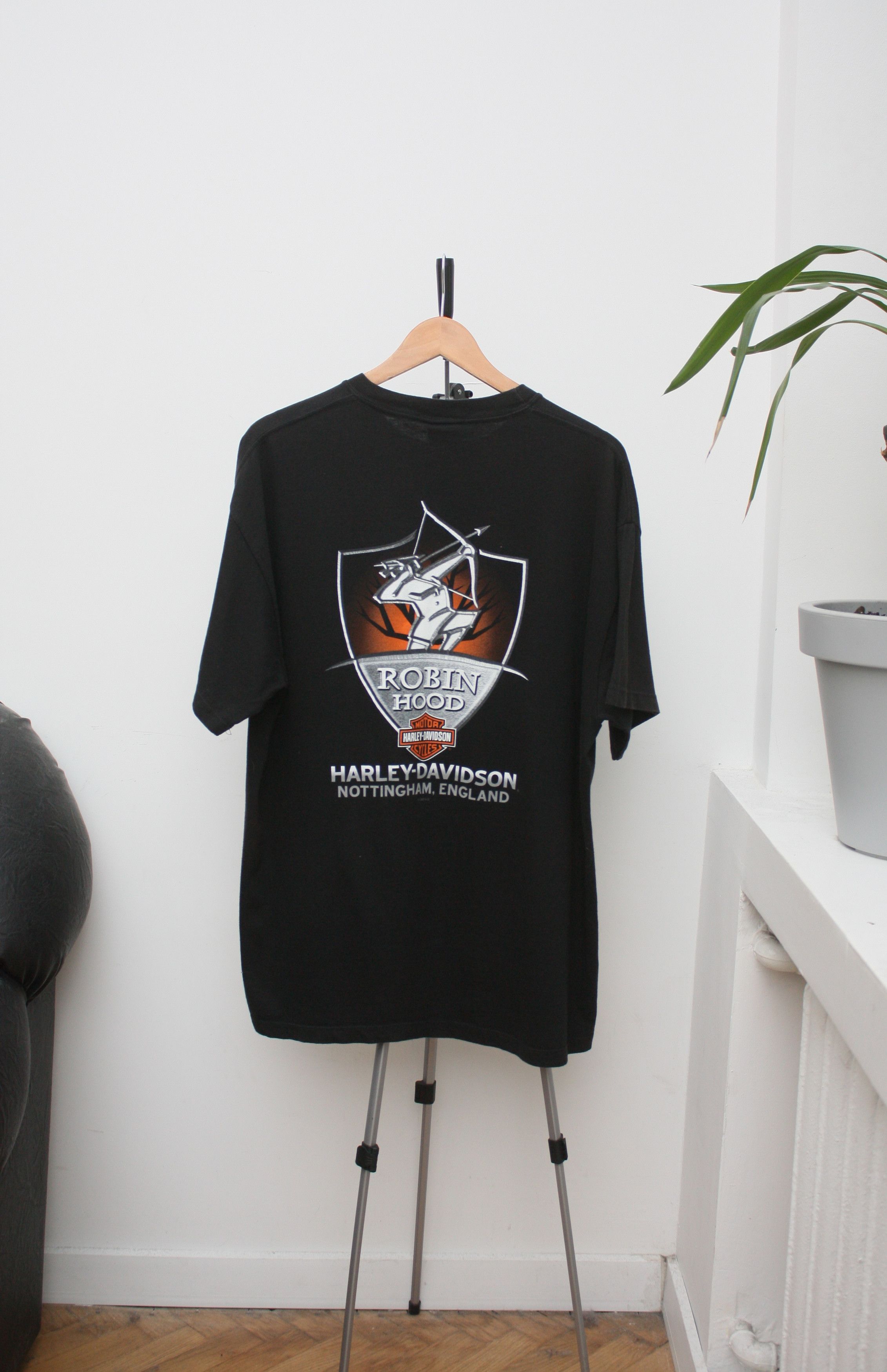 Harley Davidson Harley Davidson Robin Hood Nottingham England Black T-Shirt Size US XL / EU 56 / 4 - 3 Thumbnail