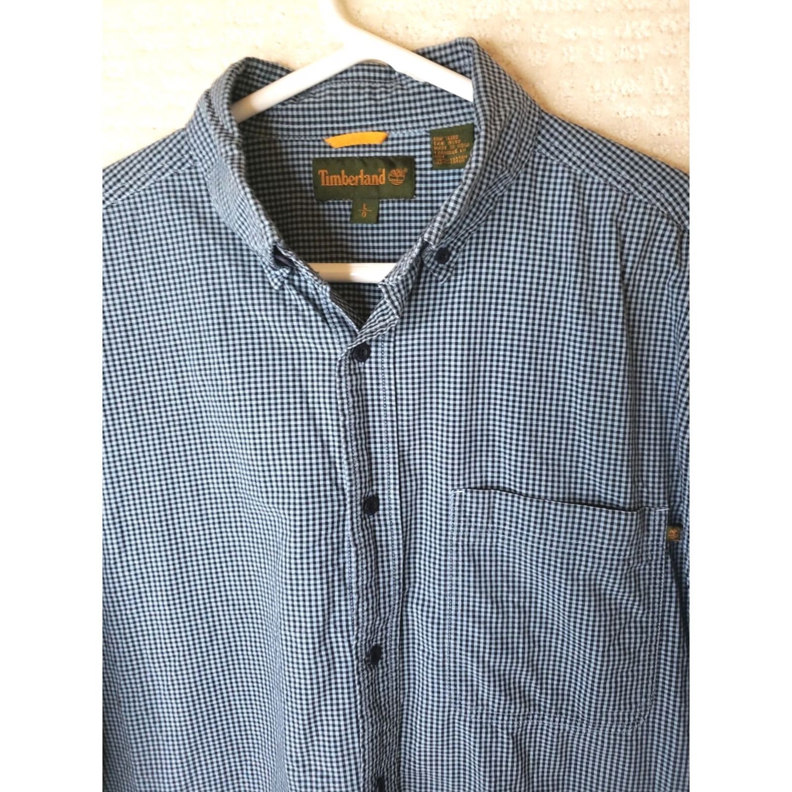 Timberland Timberland Shirt Mens L Blue Black Check Button-Front Long Sleeve Casual Workwear Outdoor Outdoors 90s? Size US L / EU 52-54 / 3 - 3 Thumbnail