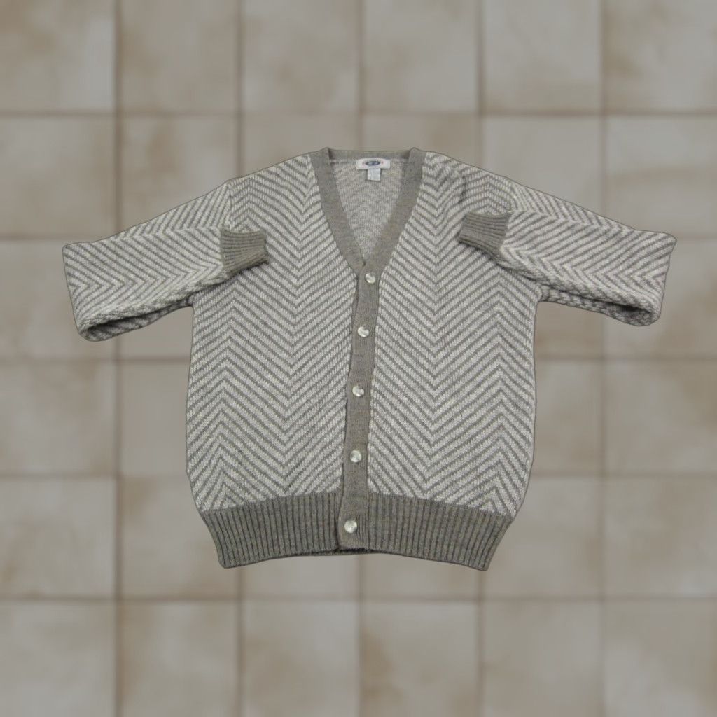 Vintage VINTAGE Heming Way Point Cardigan Mens M Gray Zig Zag 80s Wool Sweater Shirt Knit Jumper Style Cardigan Mens Regular Winter Fall Spring Mens Size US M / EU 48-50 / 2 - 1 Thumbnail