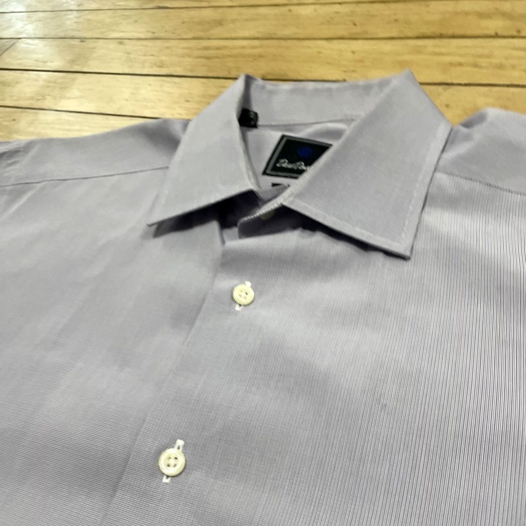 David Donahue David Donahue Shirt Men 17.5 34/35 Purple Mauve Lilac Cotton Long Sleeve Gingham Slim Dress Shirt Mens Size US XXL / EU 58 / 5 - 4 Thumbnail