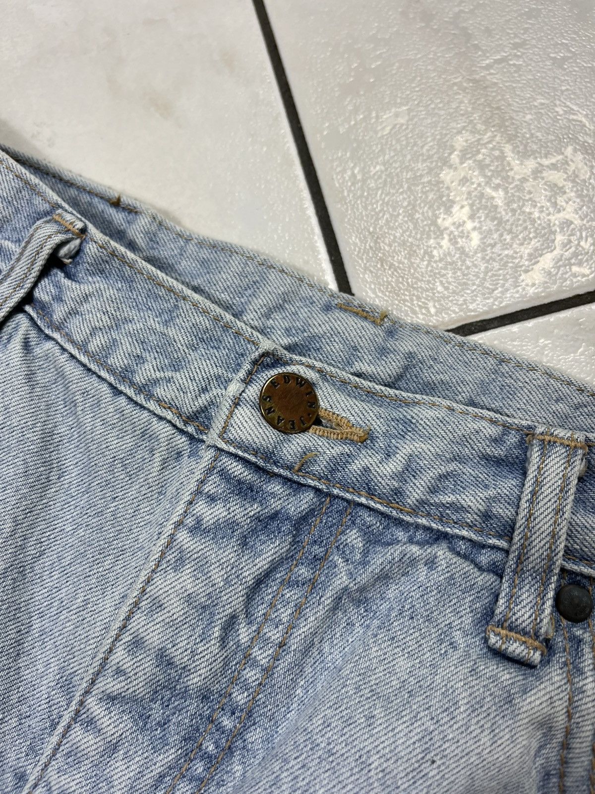 Edwin × Vintage Vintage Edwin newton slim baggy distressed denim pants jeans Size US 34 / EU 50 - 12 Thumbnail