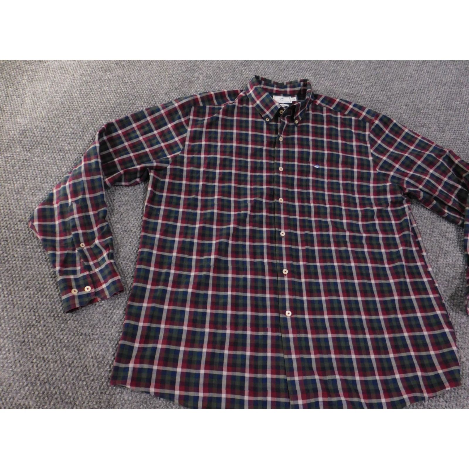 Southern Tide Southern Tide Shirt Mens XL Plaid Button-Down Classic Fit Blue Red Embroidered Fish Pocket Long Sleeve Button-Up Casual Preppy Size US XL / EU 56 / 4 - 3 Thumbnail