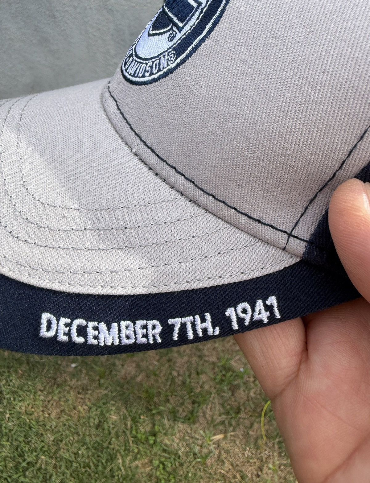 Harley Davidson Harley Davidson Baseball Hat Gray Blue Pearl Harbor Hawaii Size ONE SIZE - 5 Thumbnail