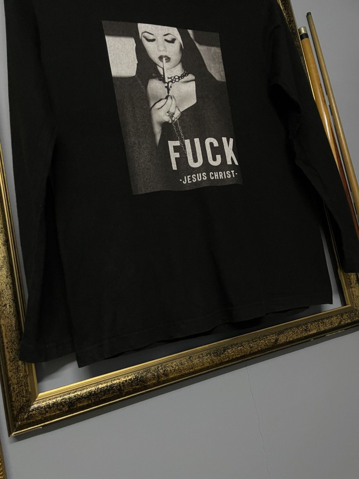 Designer × Japanese Brand × Vintage Vintage Promo Fuck -Jesus Christ- Streetwear Longsleeve Tee Size US M / EU 48-50 / 2 - 4 Thumbnail