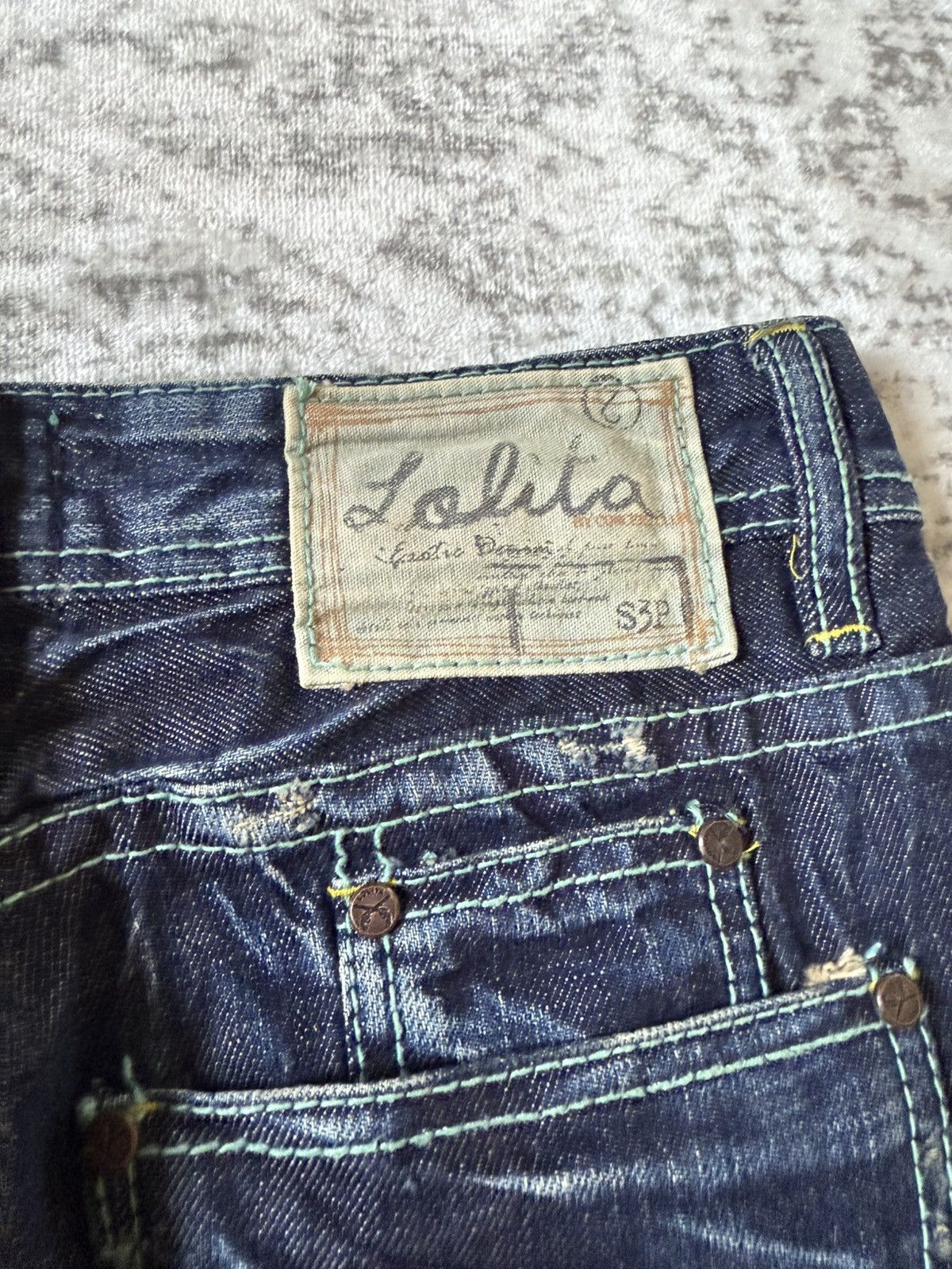 Fad Three × Japanese Brand × Le Grande Bleu (L.G.B.) Yoshitomo Lolita Muddy Wash Wrinkle Texture Flared Jeans Size US 28 / EU 44 - 23 Thumbnail