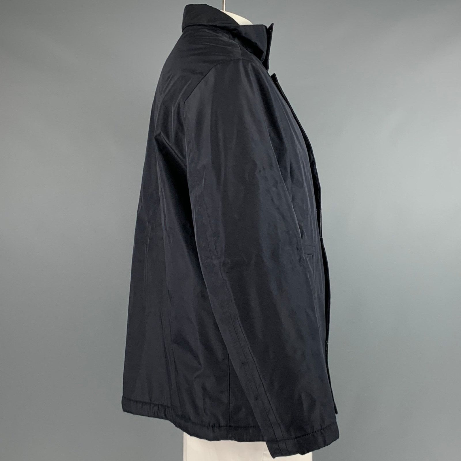 Pal Zileri PAL ZILERI Size 44 Navy Solid Polyester Blend Zip Up Jacket Size US XL / EU 56 / 4 - 2 Thumbnail