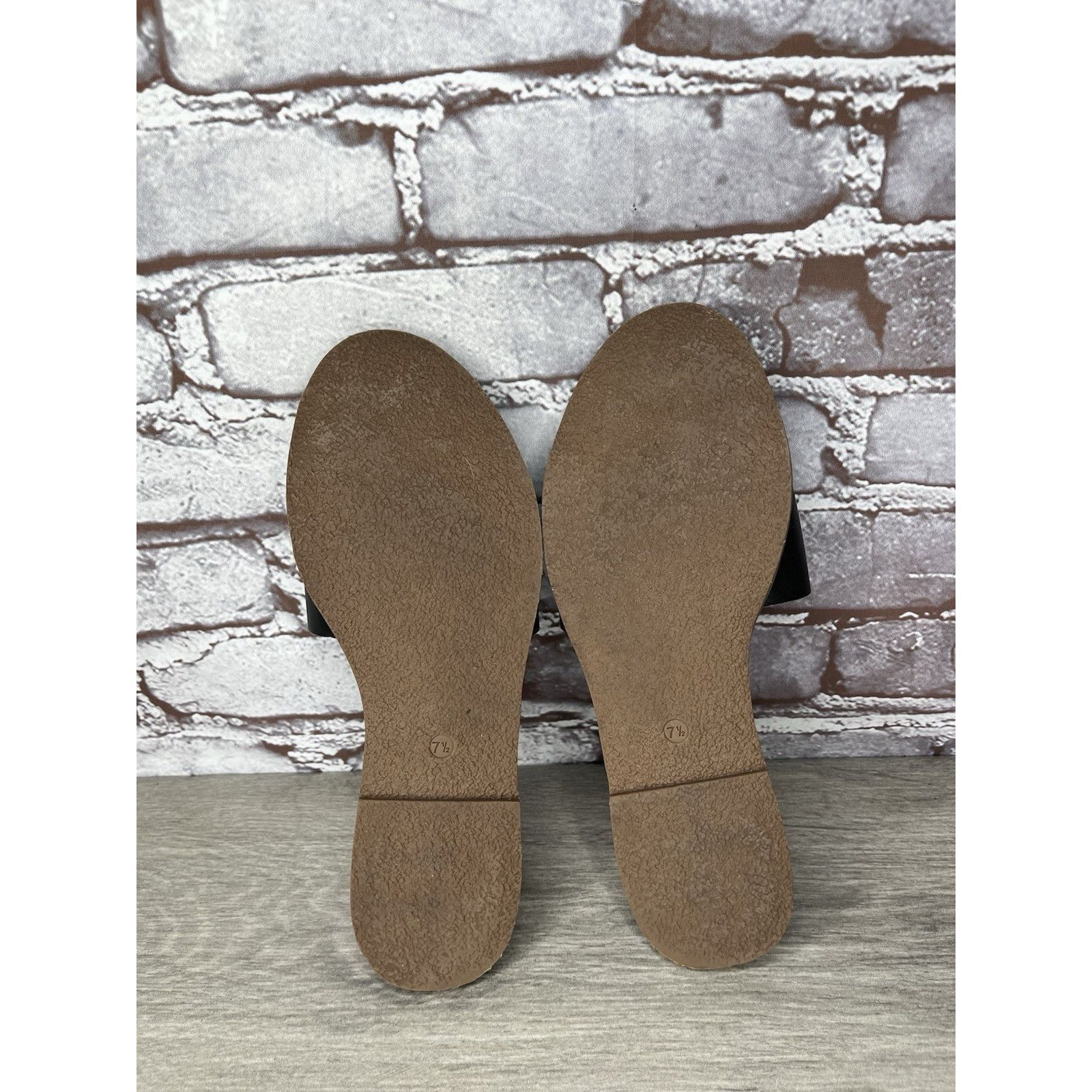 Madewell Madewell The Boardwalk Post Slides Black Leather Sandals Wom Size US 7.5 / IT 37.5 - 18 Thumbnail