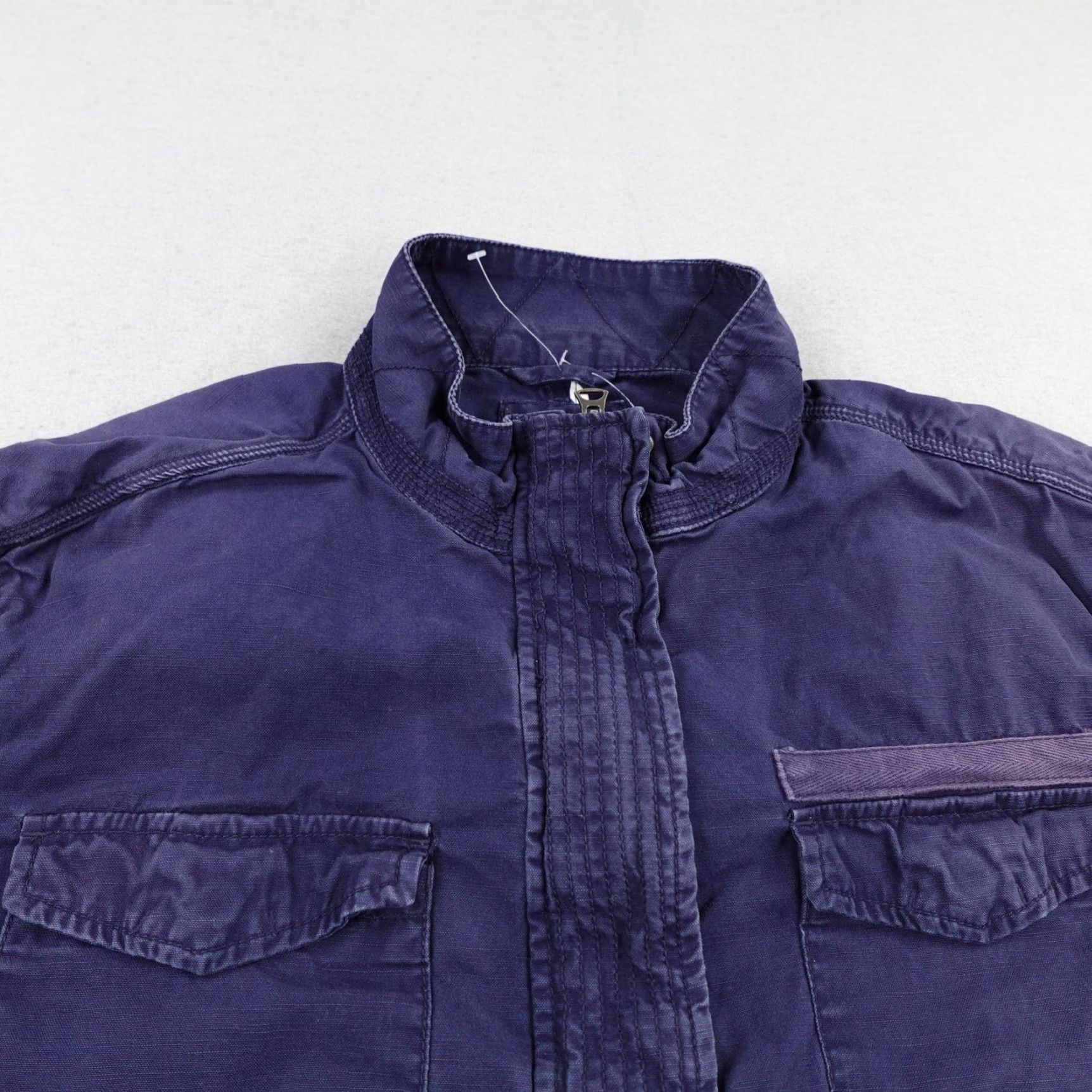 Gap GAP Jacket Women Large Long Navy Blue Utility Field Coat Parka Fishtail Zip Snap Size L / US 10 / IT 46 - 2 Thumbnail