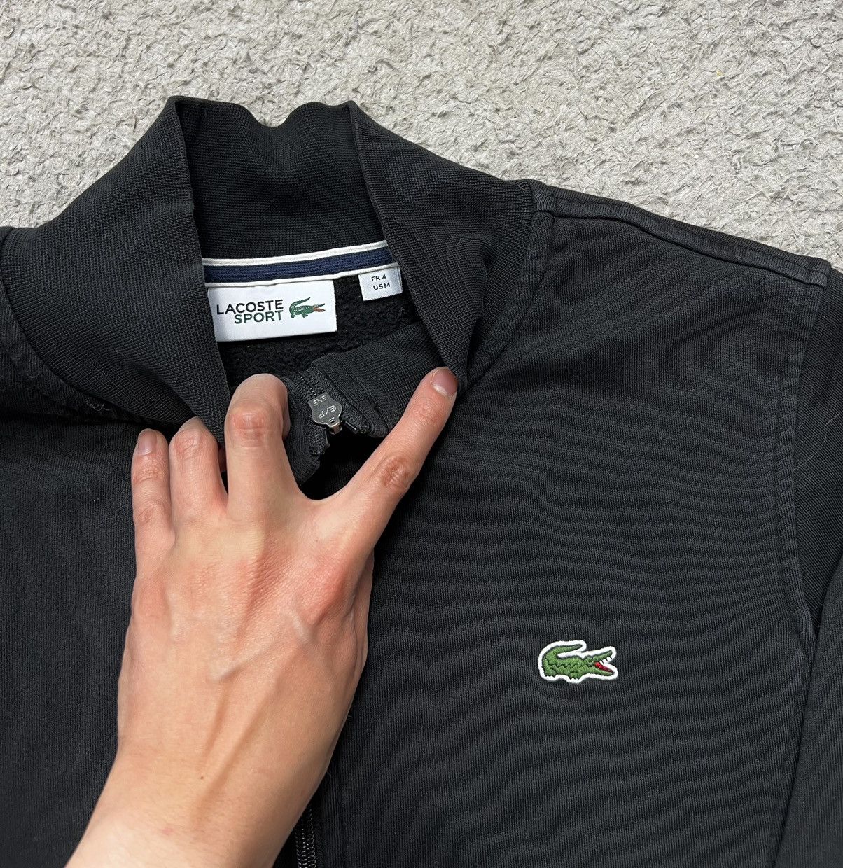 Lacoste Sweatshirt Lacoste Small Logo Zipped Black Size US M / EU 48-50 / 2 - 2 Thumbnail