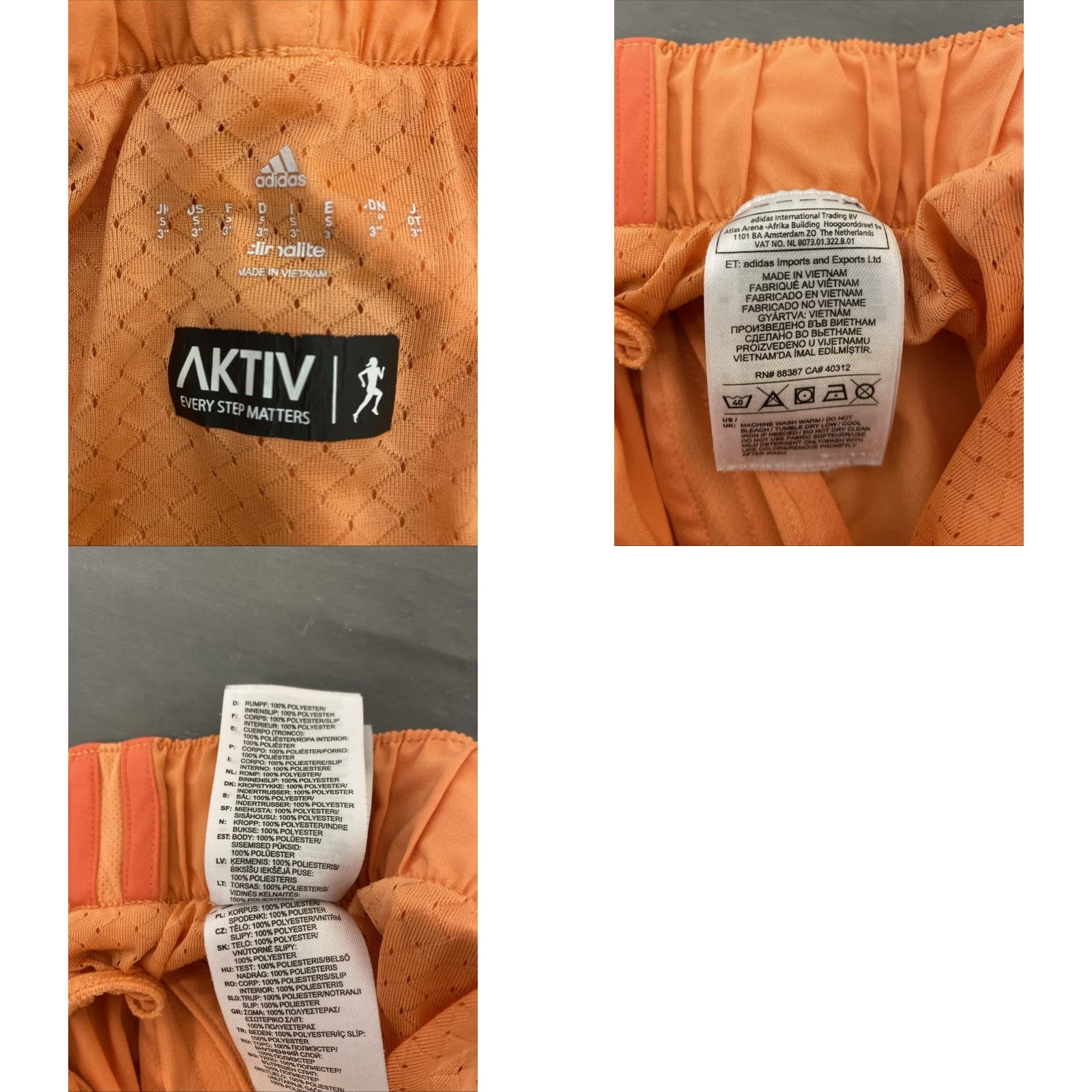 Adidas ADIDAS Climalite Running Short Women’s Activewear S Orange Three Stripe Size 28" / US 6 / IT 42 - 8 Thumbnail