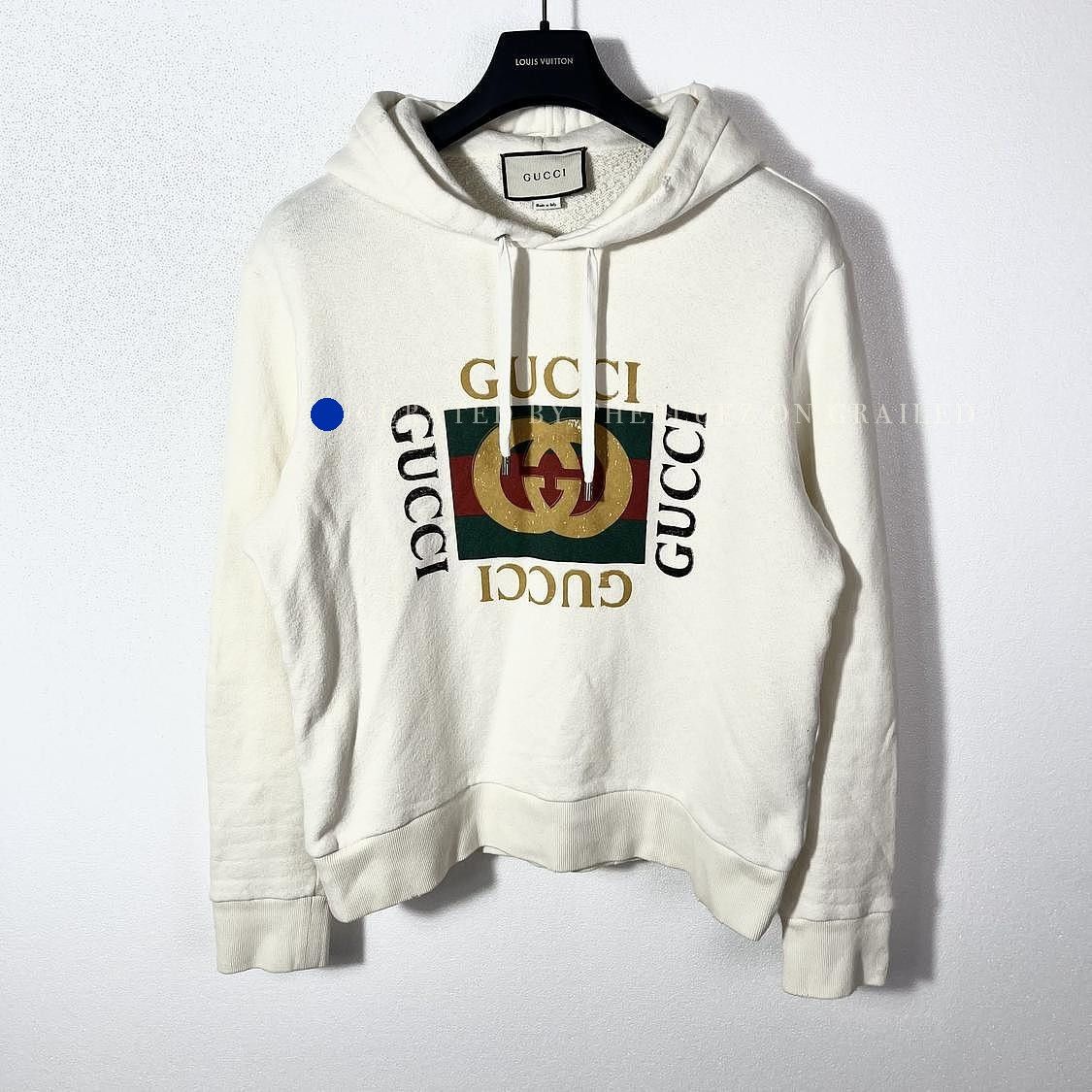 Gucci Logo Print Hoodie in White Size US XS / EU 42 / 0 - 1 Thumbnail