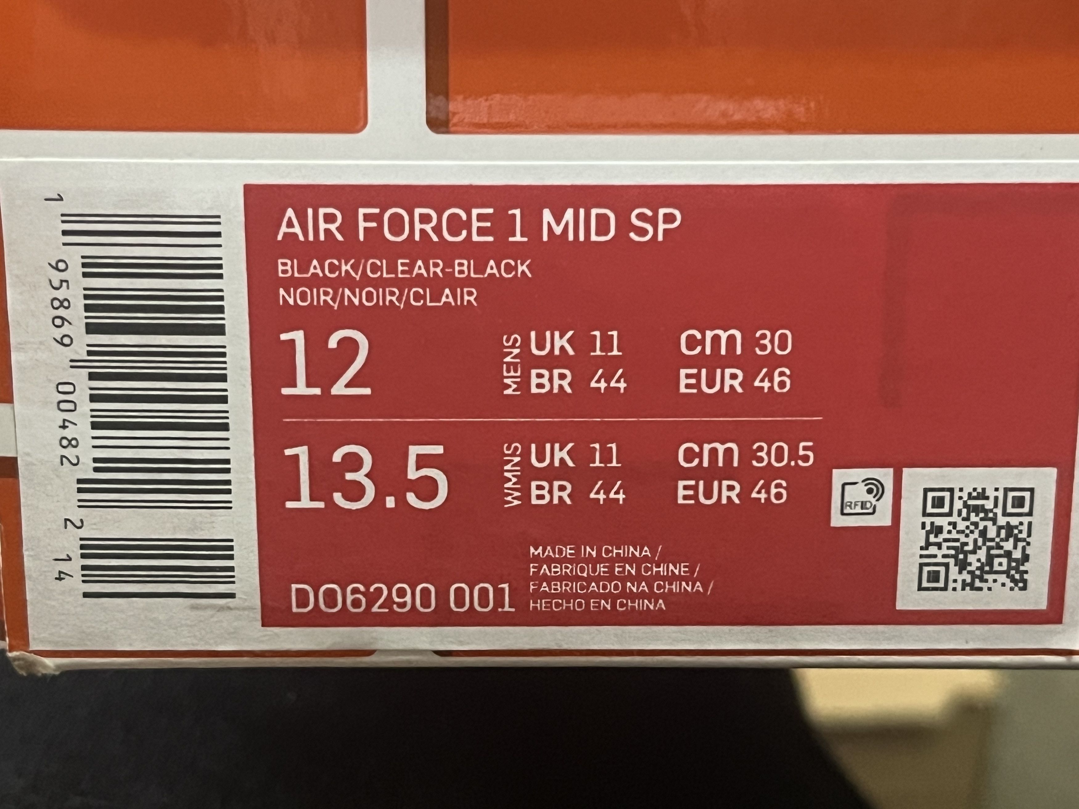 Nike × Off-White Nike x Off-White Air Force 1 Mid Black DO6290-001 NEW UNWORN Size US 12 / EU 45 - 7 Thumbnail
