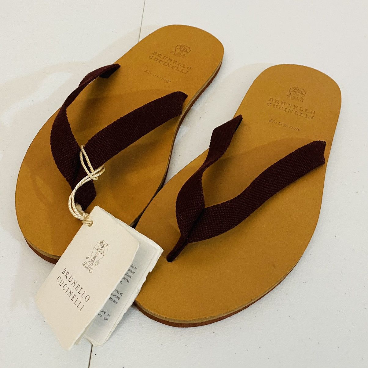 Brunello Cucinelli Brunello Cucinelli 🇮🇹 Dk Red Kanvas Resort Pool Sandal 39 New Size US 9 / IT 39 - 11 Thumbnail