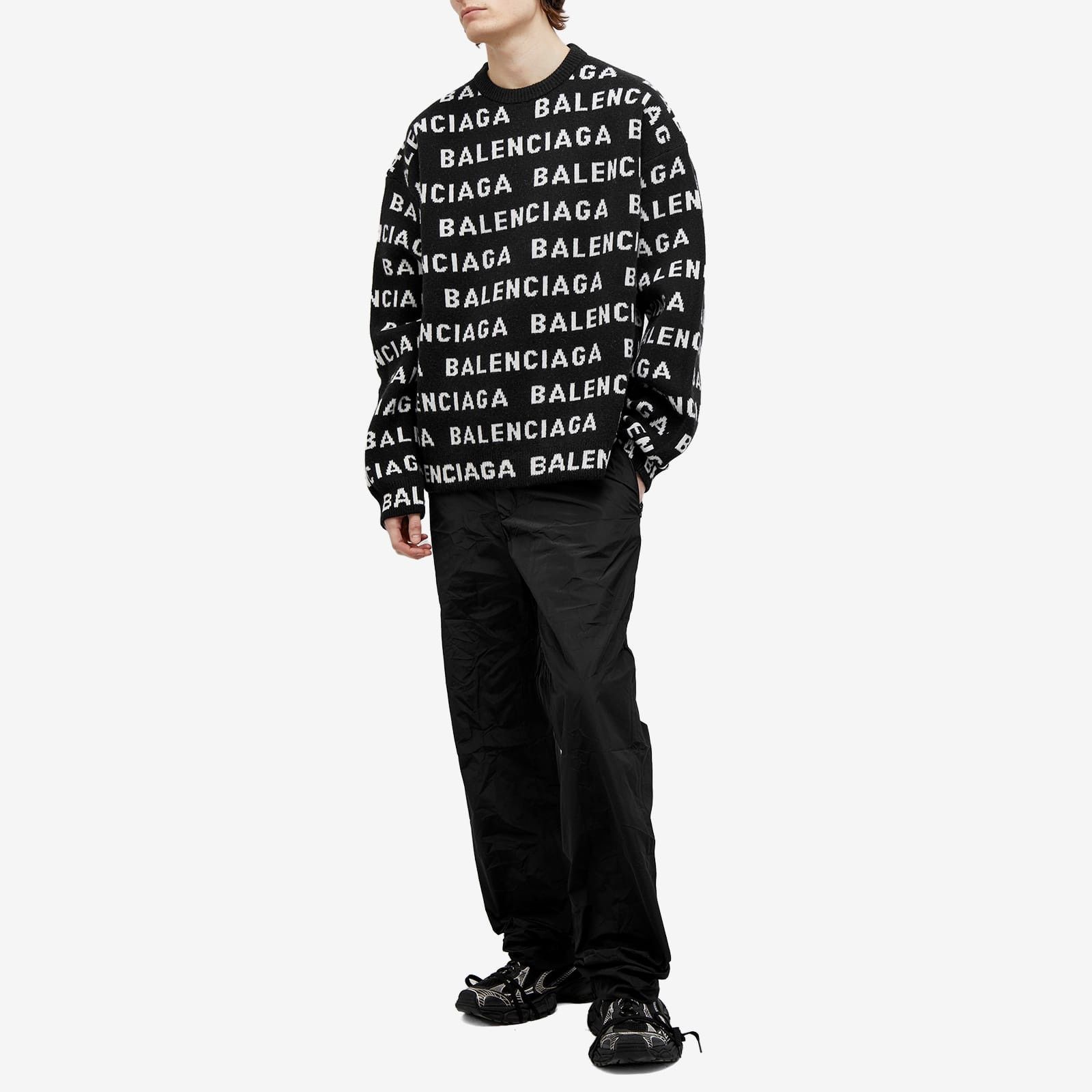 Balenciaga o1bcso1str0226 Bal Horizontal Allover Sweater In Black/White Size US XXL / EU 58 / 5 - 4 Thumbnail