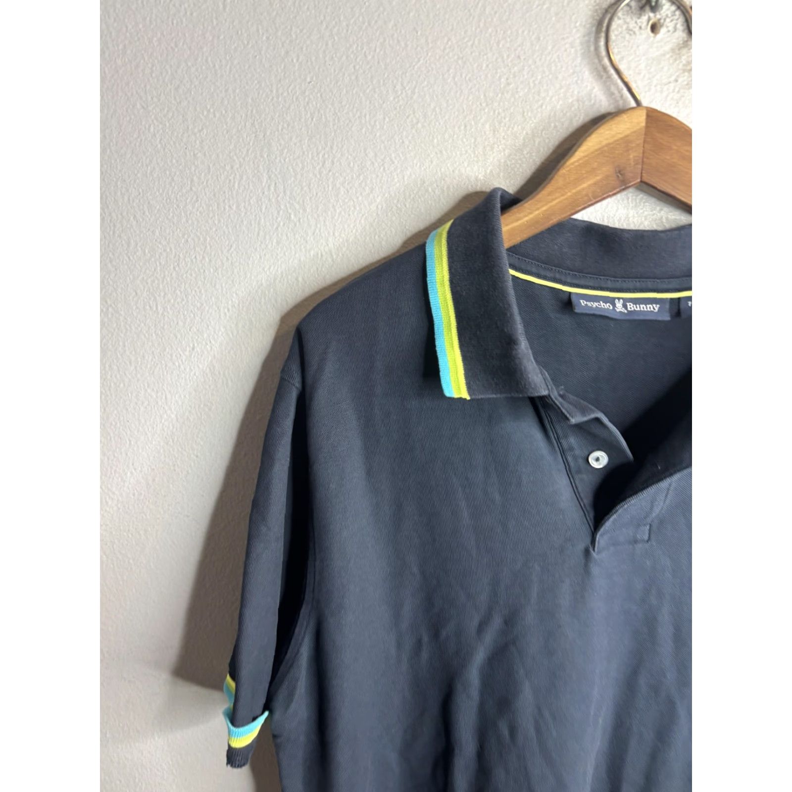 Psycho Bunny Psycho Bunny Polo Shirt Mens 7 Blue Piqué Tipped Collar Logo Casual Size US M / EU 48-50 / 2 - 2 Thumbnail