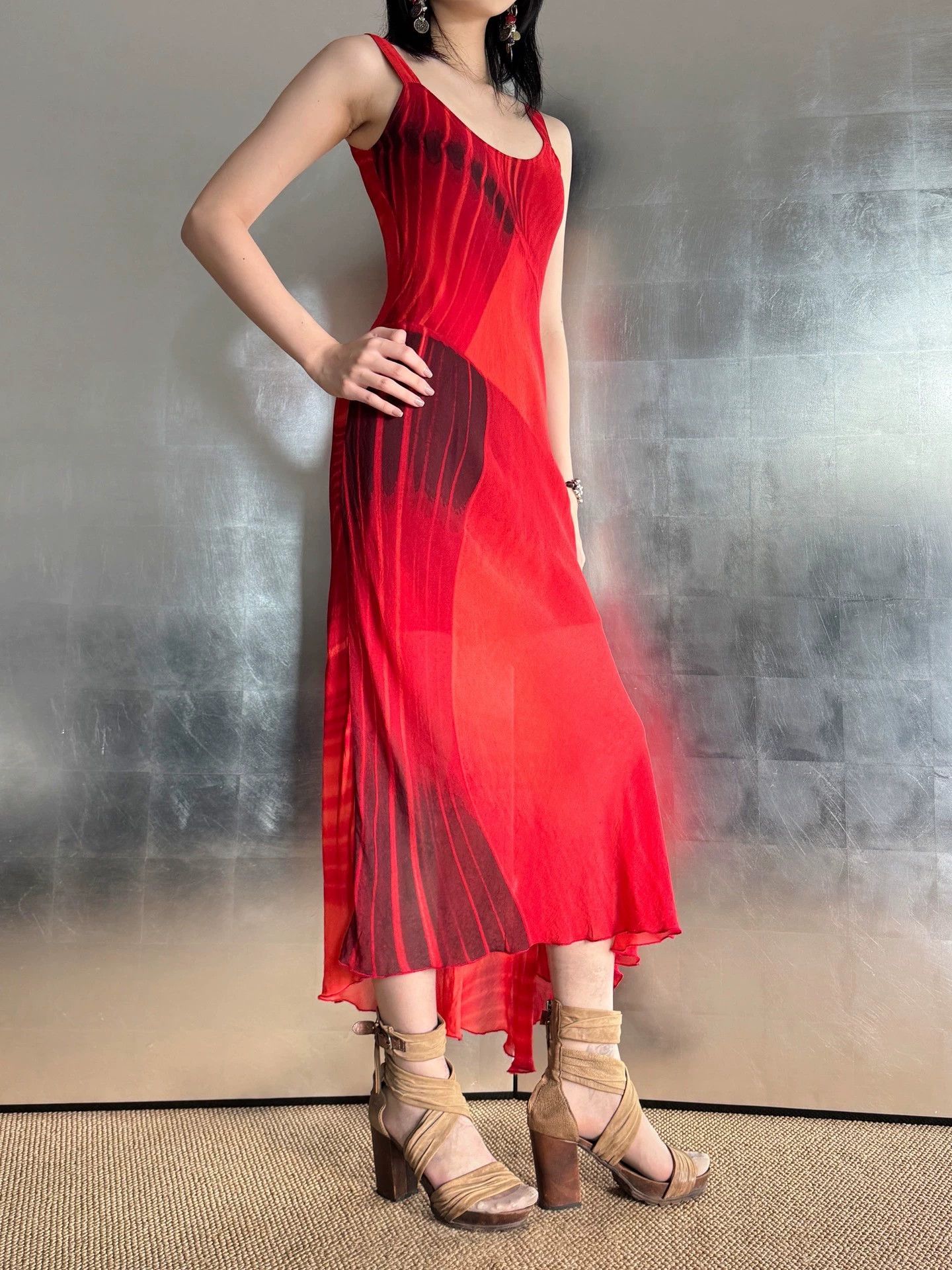 Vintage Vintage Italian Irregular Fishtail Stretchy Dress M Size M / US 6-8 / IT 42-44 - 4 Thumbnail