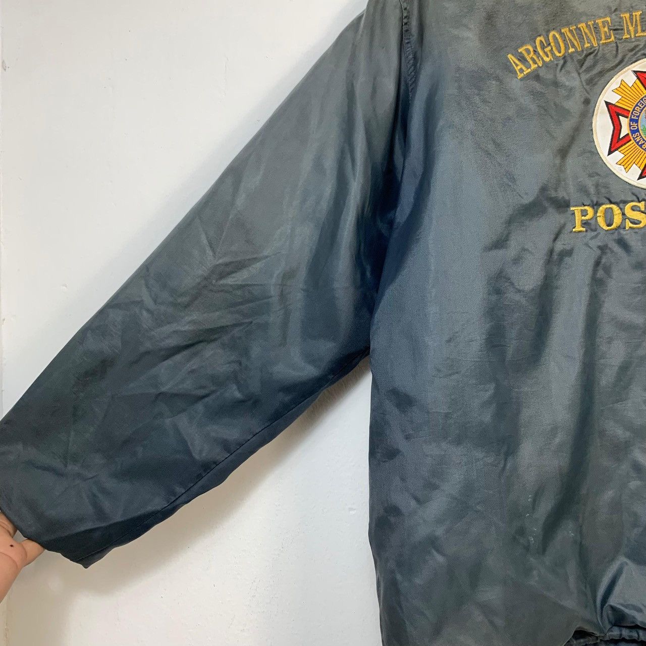 The Game Argonne Marine Park Post 107 VFW Vintage Nylon Coach Jacket Size US L / EU 52-54 / 3 - 15 Thumbnail