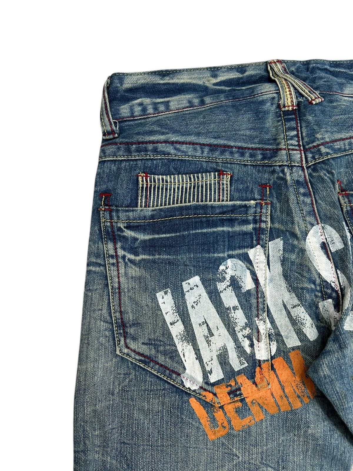 Japanese Brand Jack Serika Japan Denim Light Wash Mud Clawn Distressed Size US 31 - 17 Thumbnail
