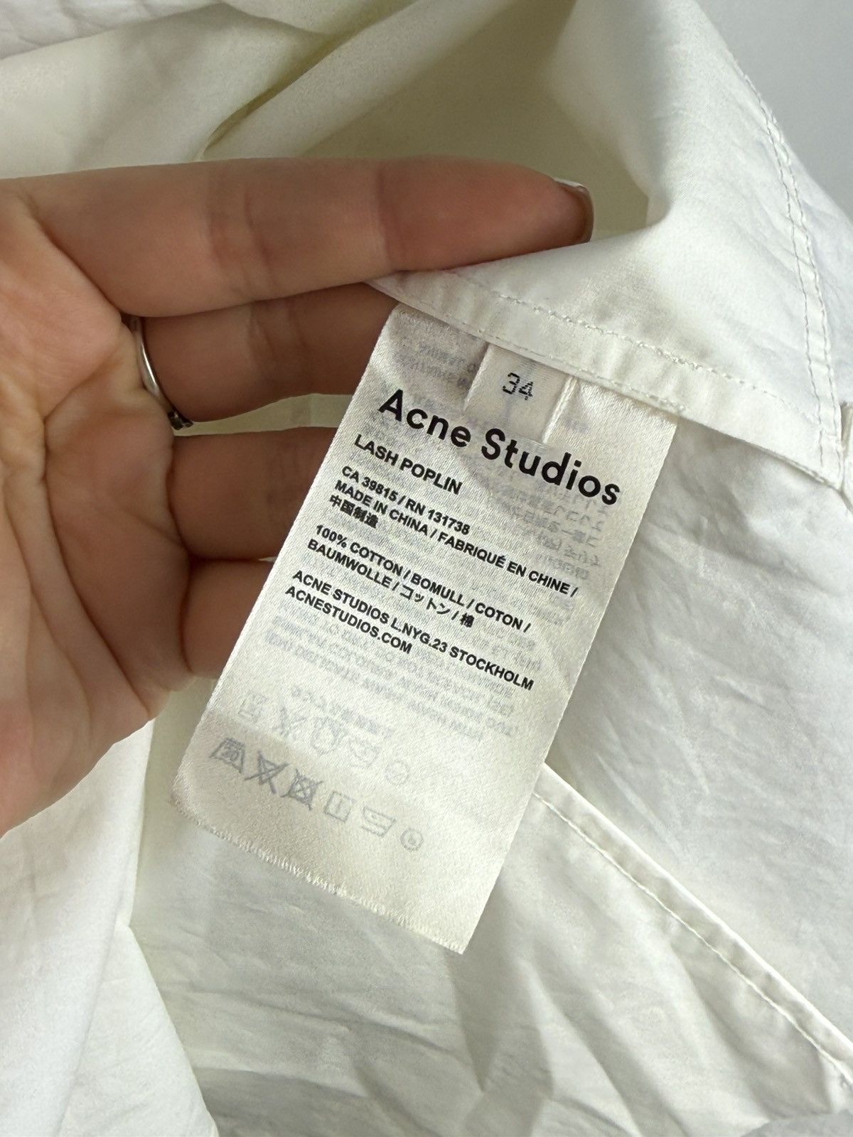 Acne Studios Acne Studios Lash Poplin Tech Oversize L/S Shirt Dress Size XS / US 0-2 / IT 36-38 - 15 Thumbnail