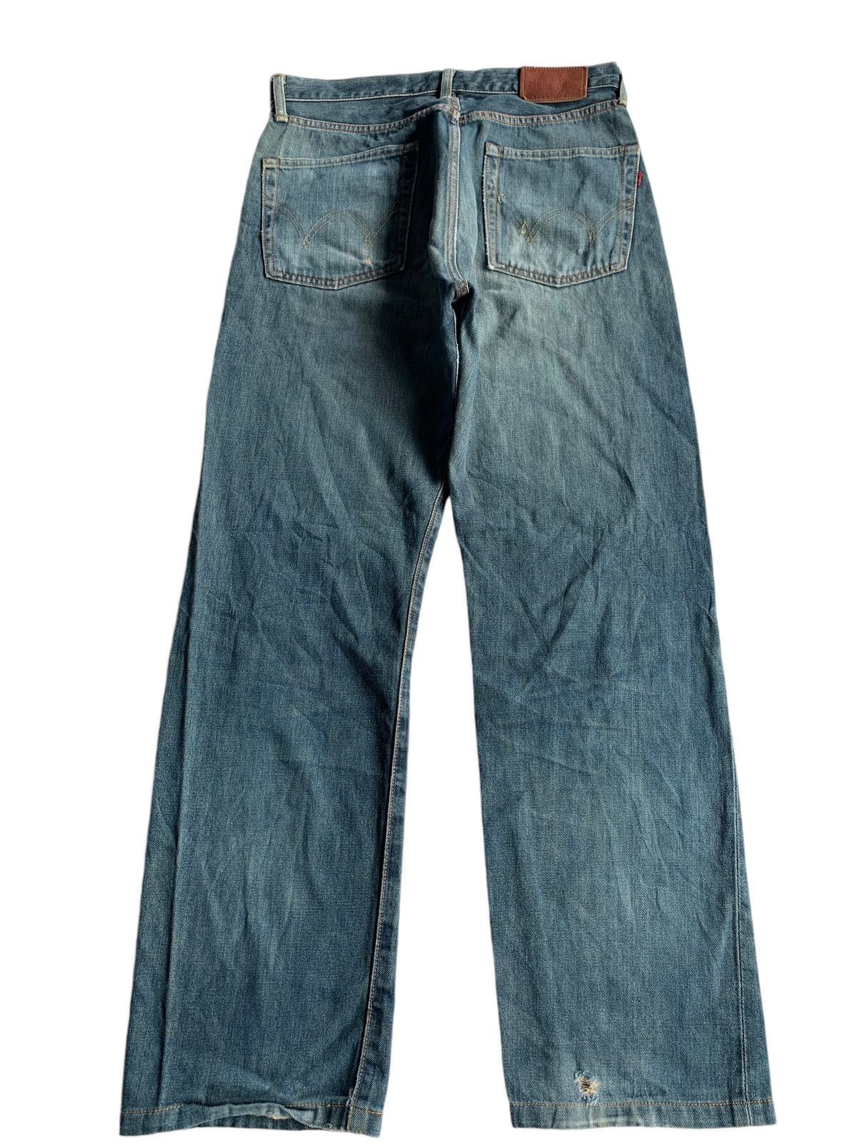Edwin × Jean EDWIN 505X SELVEDGE DISTRESSED DENIM☠️ Size US 31 - 3 Thumbnail