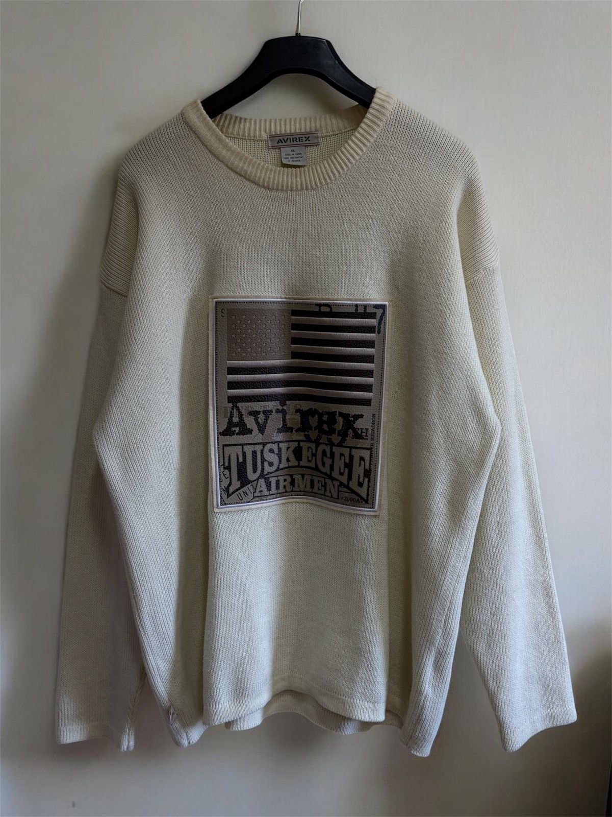 Avirex Vintage Avirex Tuskegee Airmen Leather Patch Sweater XL Size US XL / EU 56 / 4 - 1 Thumbnail