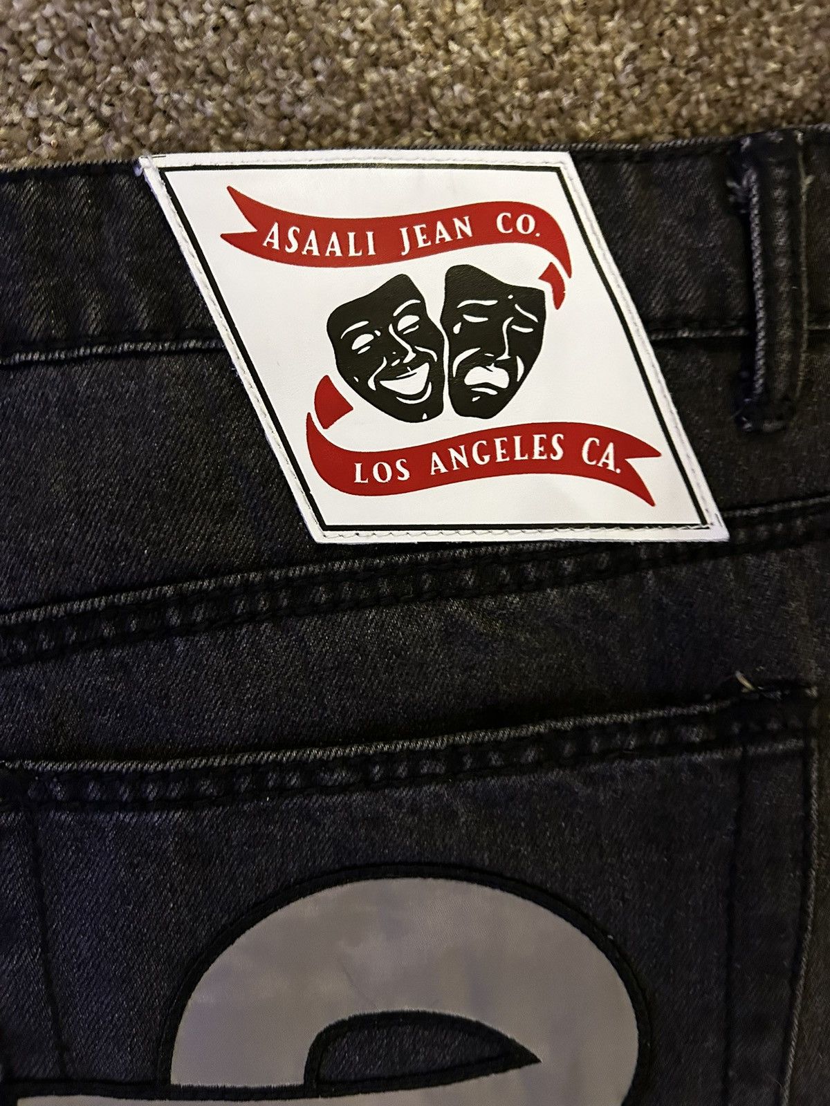 Asaali Blk and grey asaali denim ribbon jeans Size US 40 / EU 56 - 9 Thumbnail
