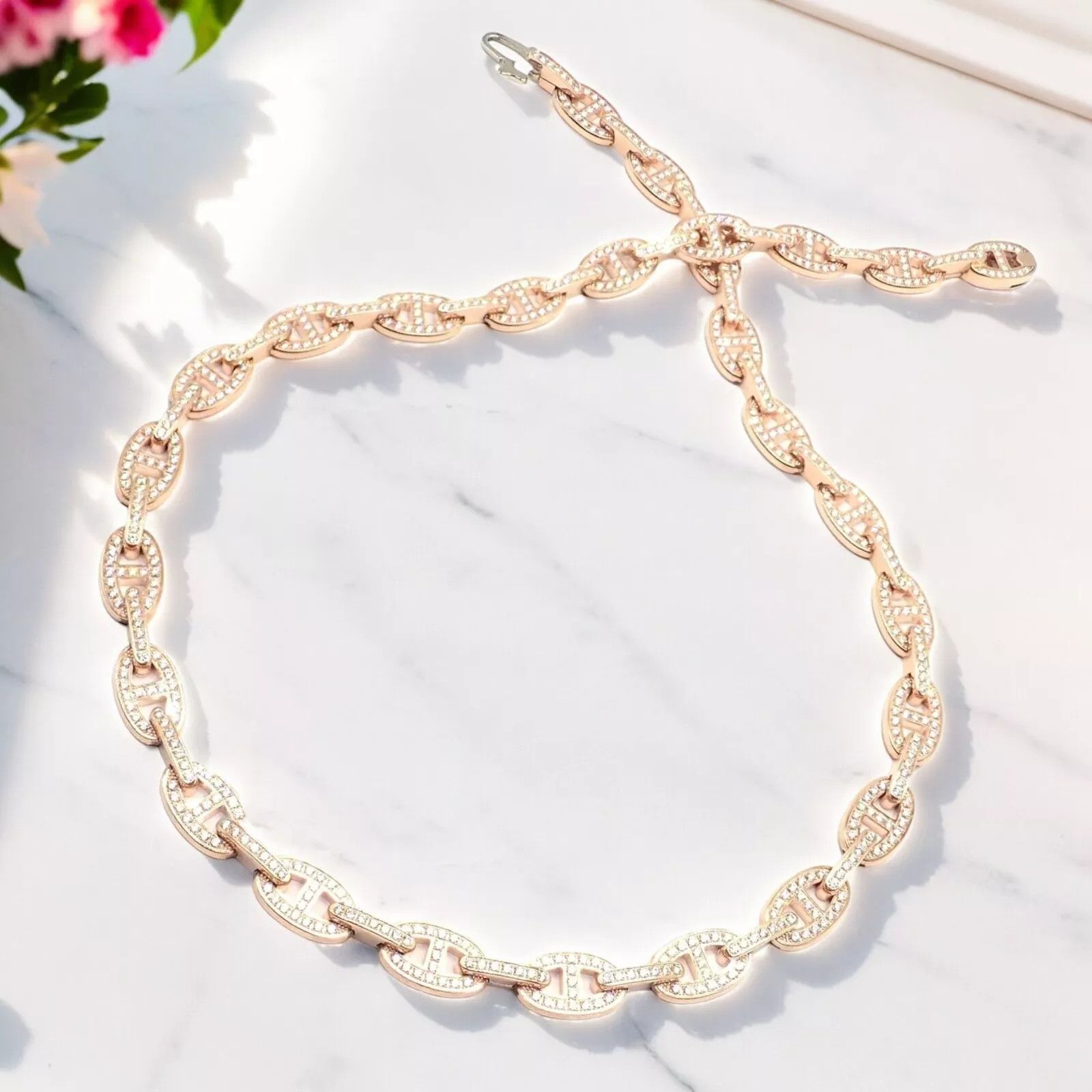 Hermes Chaine d'ancre Enchaine 18k Gold Diamond Link Necklace Size ONE SIZE - 2 Thumbnail