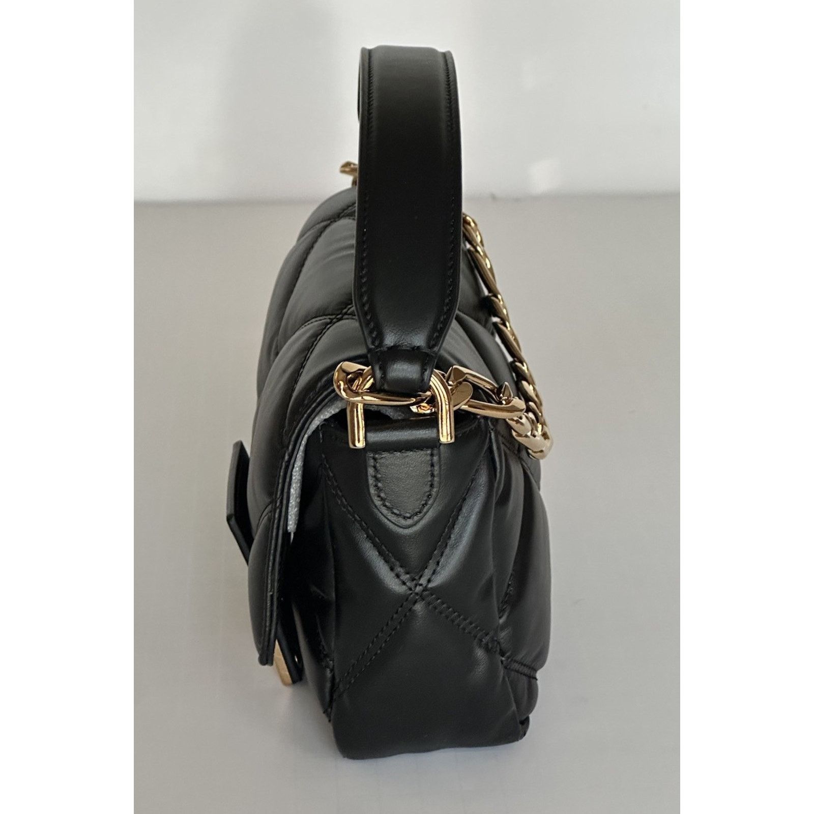 Versace Versace Quilted Leather Black Small Shoulder Bag 1014521 Size ONE SIZE - 6 Thumbnail