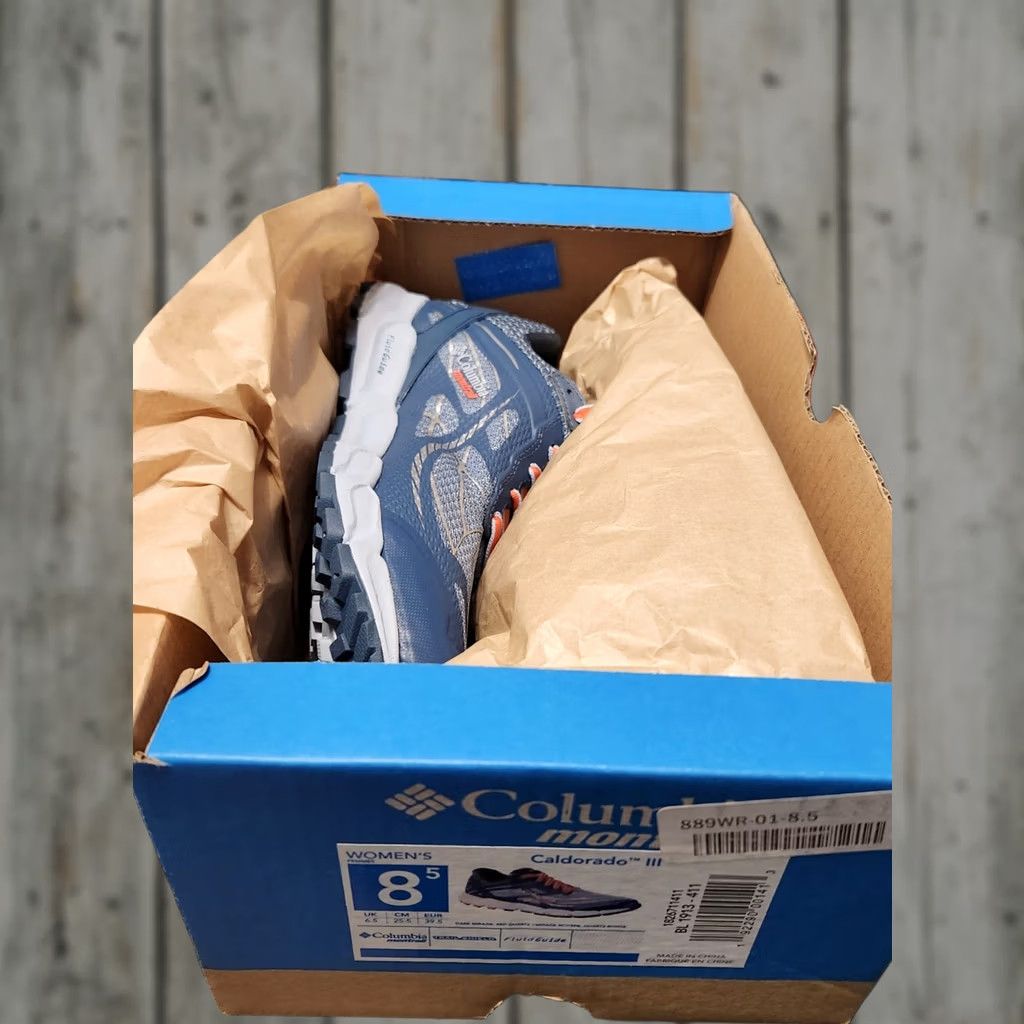 Vintage VINTAGE? (no) — NIB Columbia Montrail Caldorado III Outdry Trail Waterproof Running Shoes, 8.5 M Women Blue Sneaker Athletic Waterproof 8.5 Womens? Size US 9 / IT 39 - 1 Thumbnail