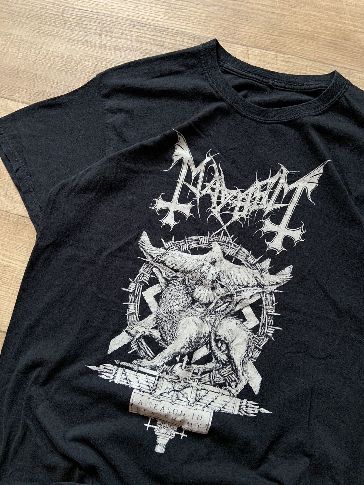 Band Tees × Vintage vintage mayhem a season in blasphemy black metal tee Size US L / EU 52-54 / 3 - 3 Thumbnail