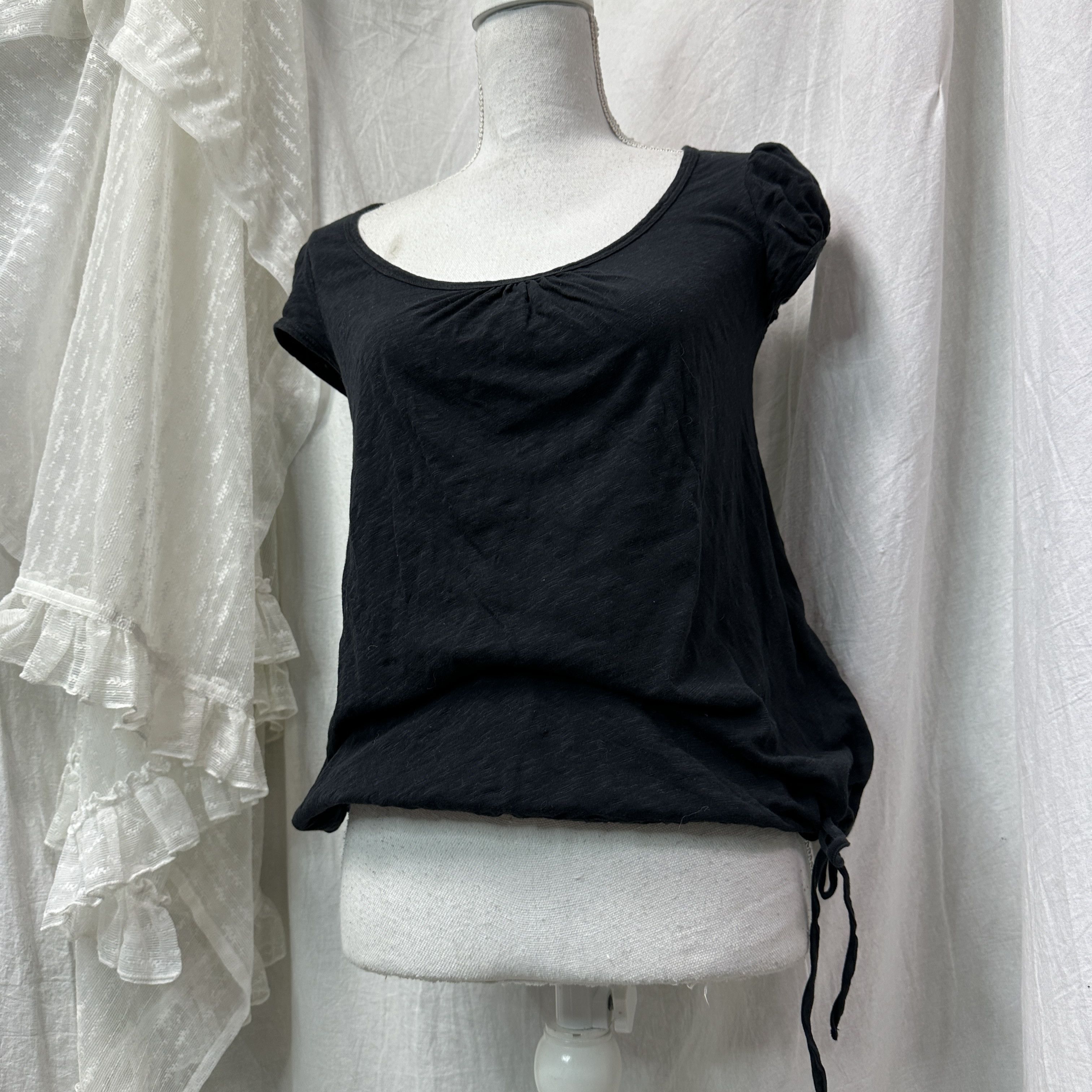 Vintage Vintage Basic Casual Boat Neck Bubble T-shirt 00s Size S / US 4 / IT 40 - 2 Thumbnail