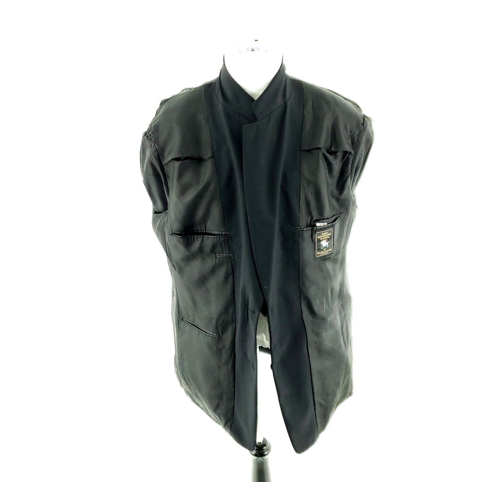 Hart Schaffner Marx Hart Schaffner Marx Wool 2 Button Blazer 44R Charcoal Gray Size 44R - 9 Thumbnail
