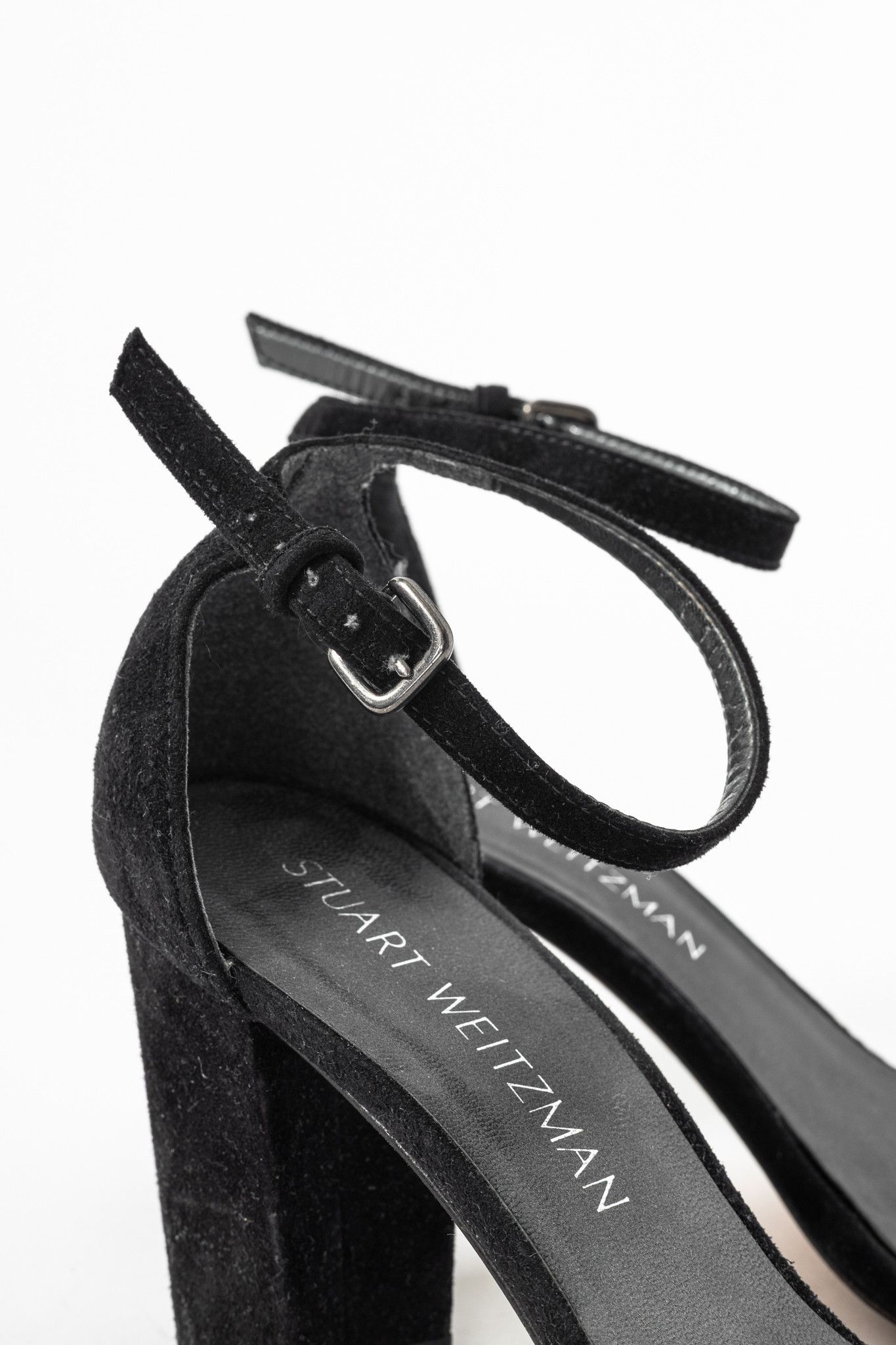 Stuart Weitzman Stuart Weitzman NearlyNude Black Suede Ankle-Strap Sandals Size US 6 / IT 36 - 7 Thumbnail