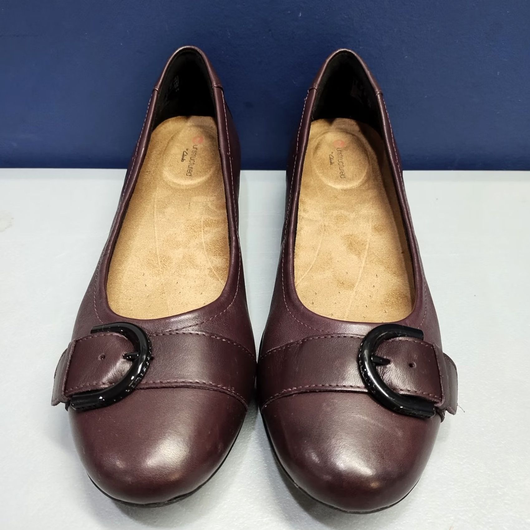 Clarks Clarks Ballet Flats Womens Size 8.5M Burgundy Neenah Lark Unstructured Flat Shoes Shoes Dress, Casual, Travel Size US 6 / IT 36 - 2 Thumbnail