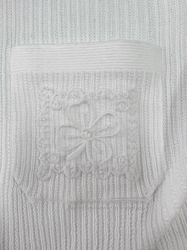 Chanel Chanel 24P white round-necked clover embroidered knitted s Size XS / US 0-2 / IT 36-38 - 8 Thumbnail